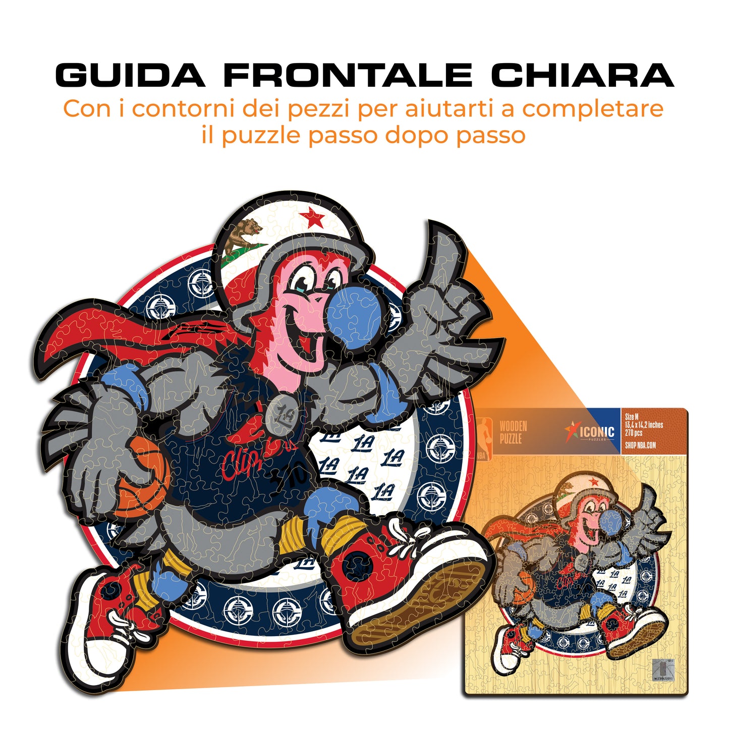 Los Angeles Clippers™ Mascotte - Puzzle di Legno