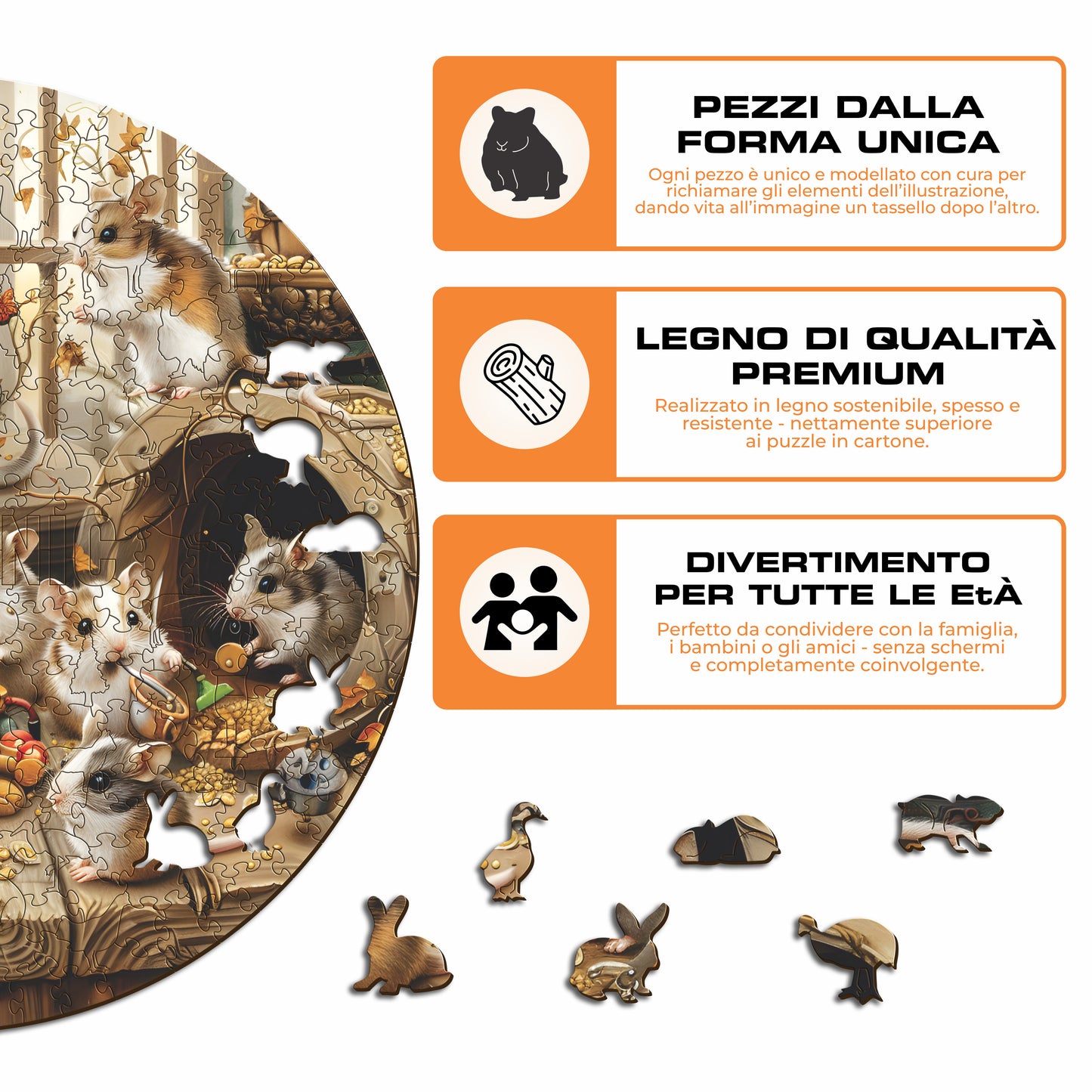 Criceti Curiosi - Puzzle di Legno