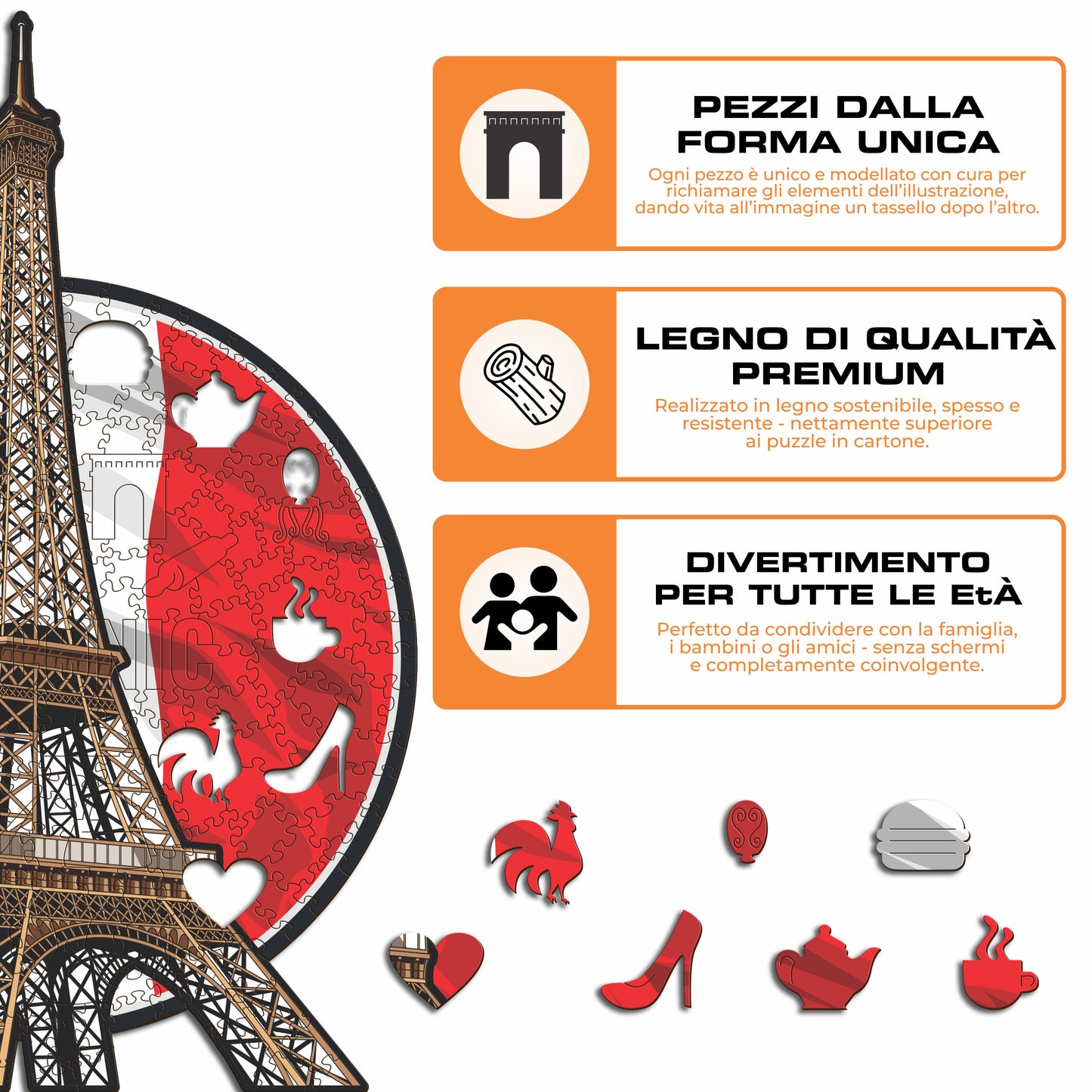Torre Eiffel - Puzzle di Legno