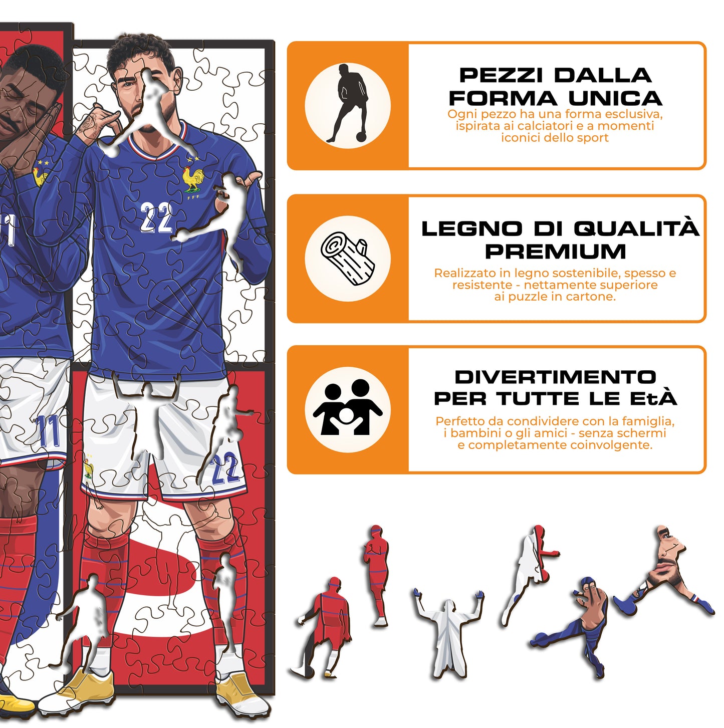 6 Players Francia® - Puzzle di Legno