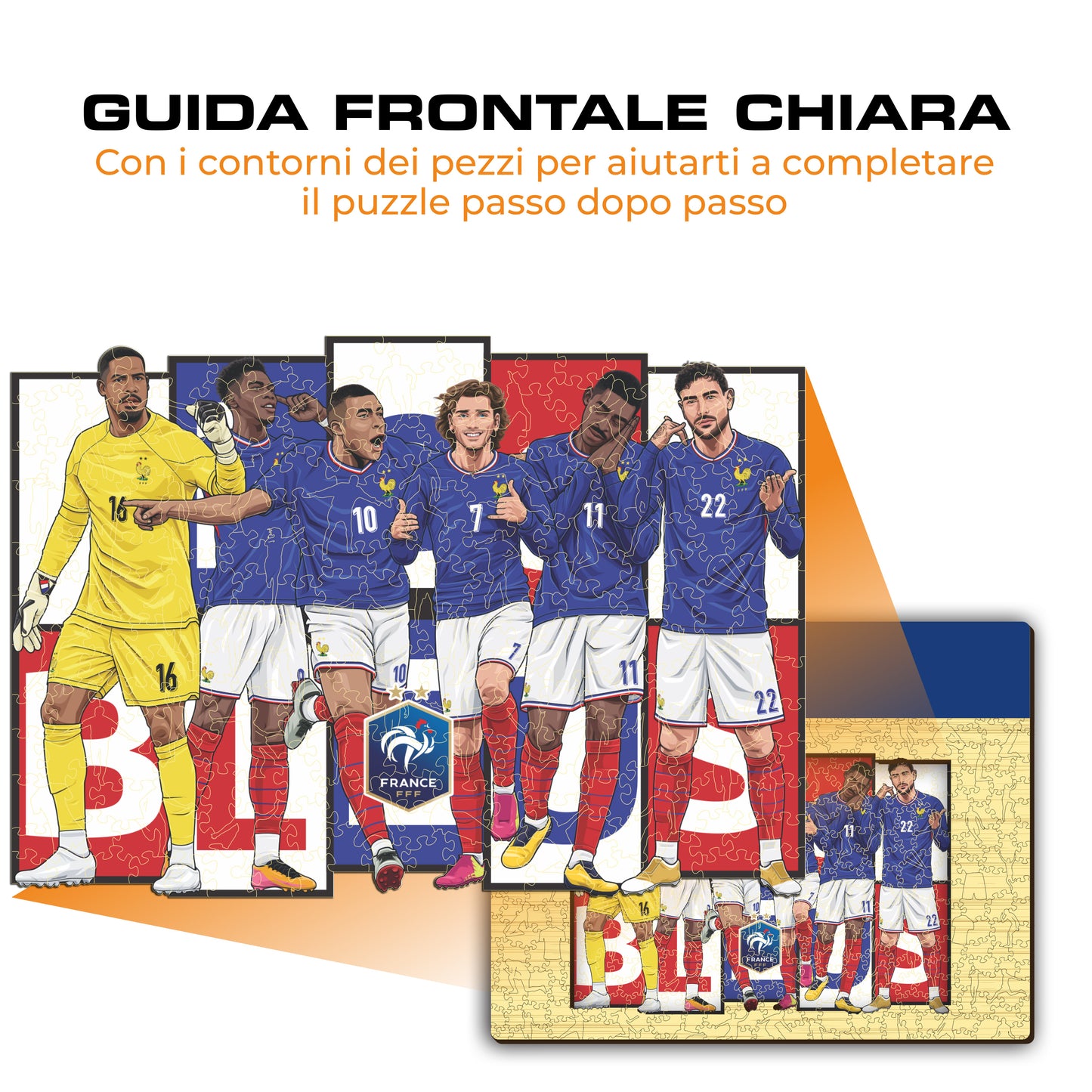 6 Players Francia® - Puzzle di Legno