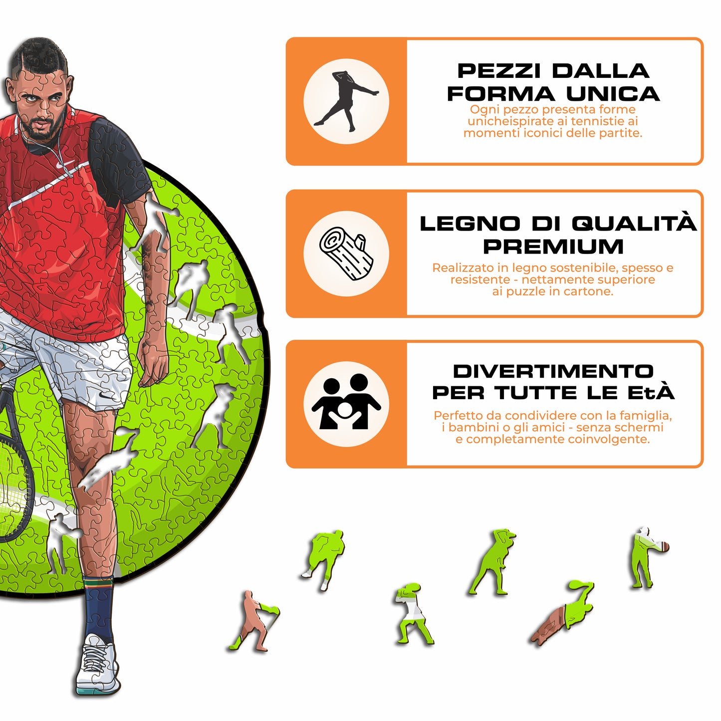 Nick Kyrgios - Puzzle di Legno