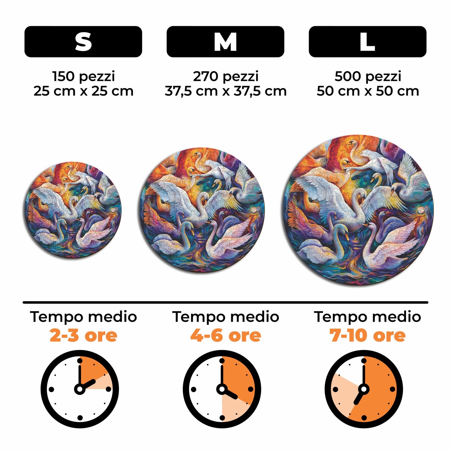 Cigni Maestosi - Puzzle di Legno