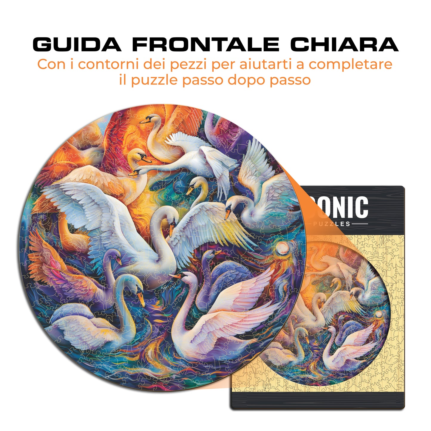 Cigni Maestosi - Puzzle di Legno