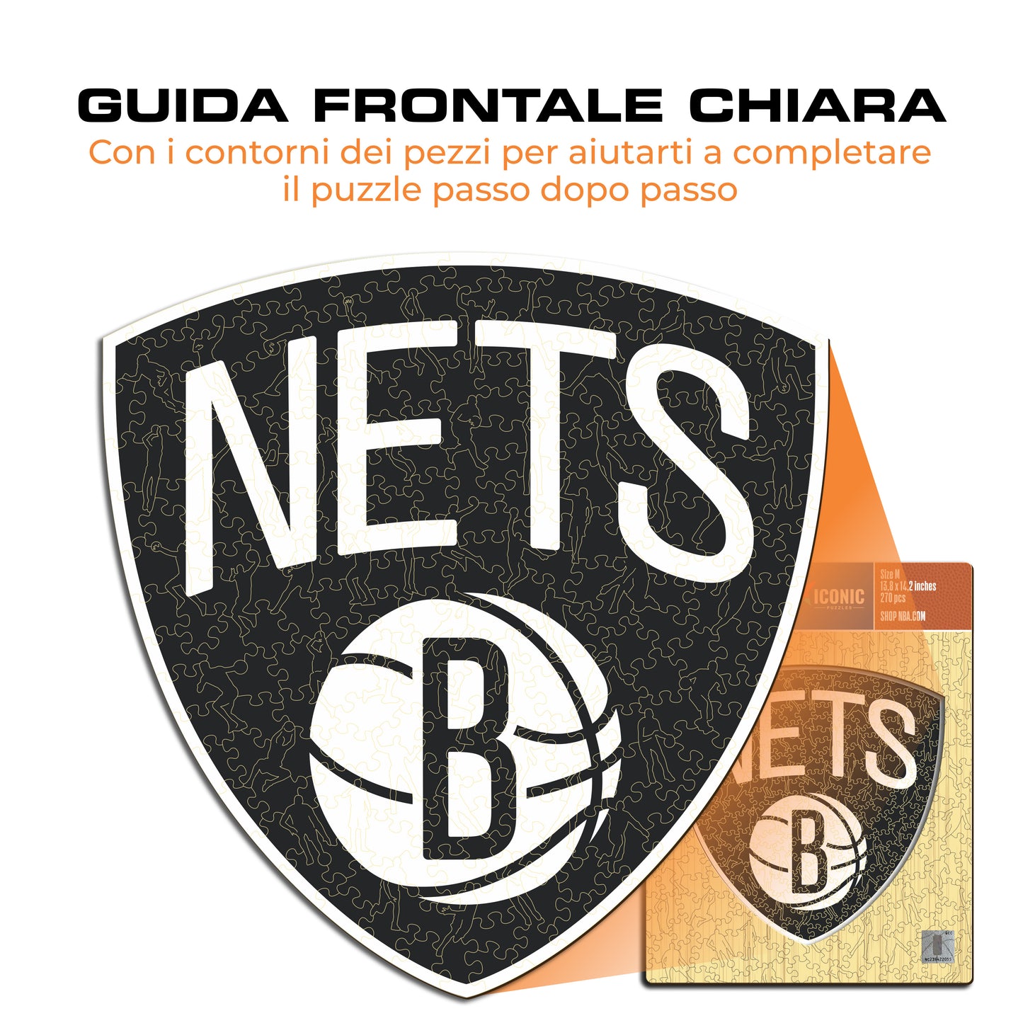 Brooklyn Nets™ Logo - Puzzle di Legno