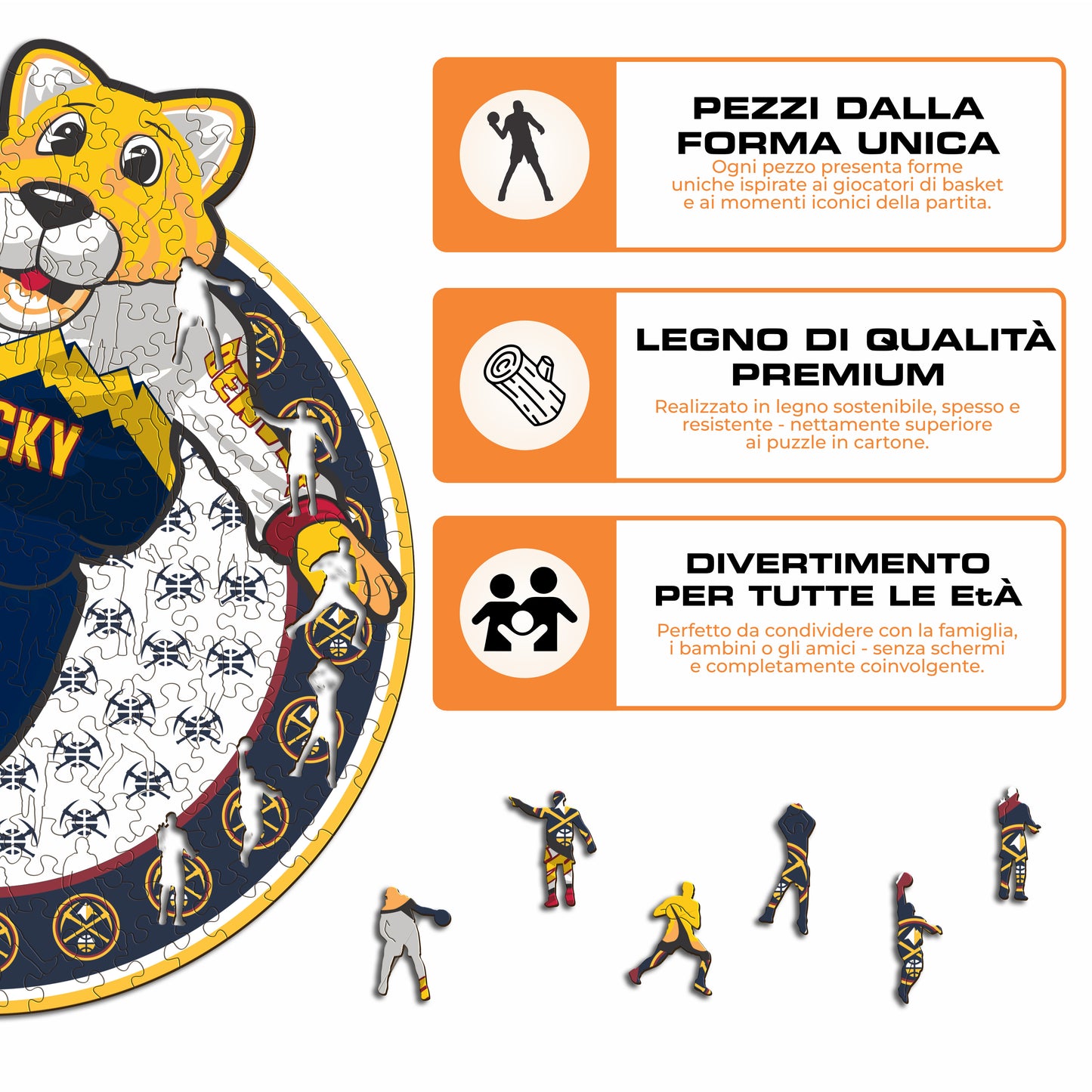 Denver Nuggets™ Mascotte - Puzzle di Legno