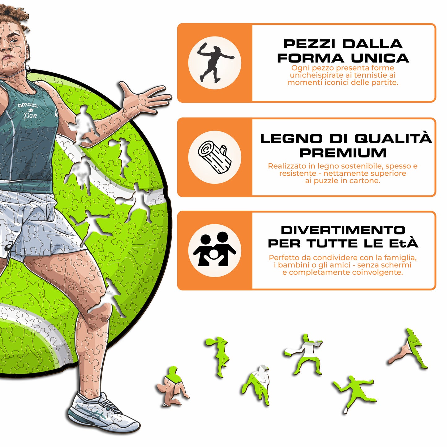 Jasmine Paolini - Puzzle di Legno