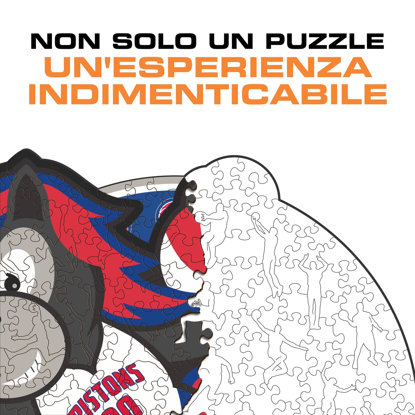 Detroit Pistons™ Mascotte - Puzzle di Legno