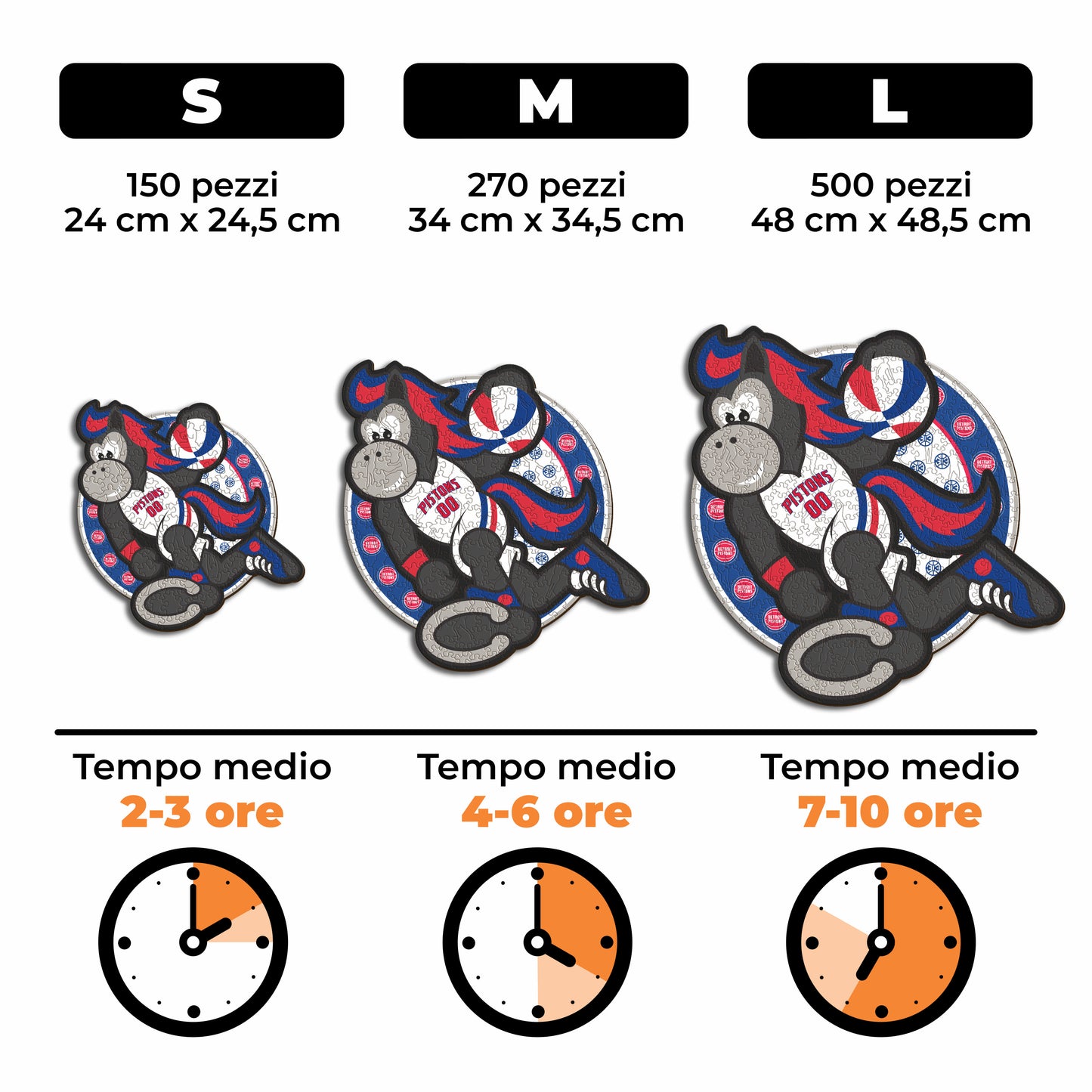Detroit Pistons™ Mascotte - Puzzle di Legno