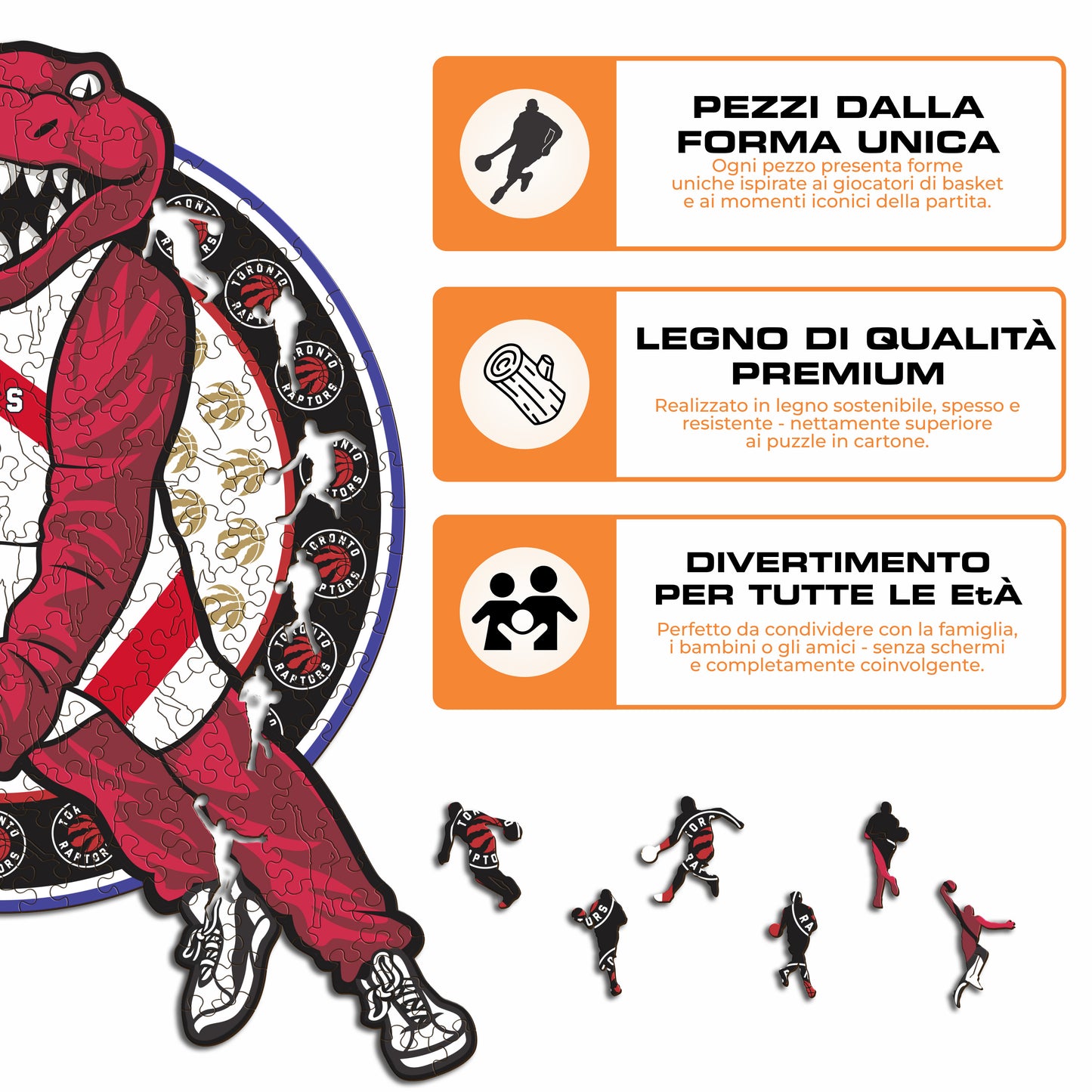Toronto Raptors™ Mascotte - Puzzle di Legno