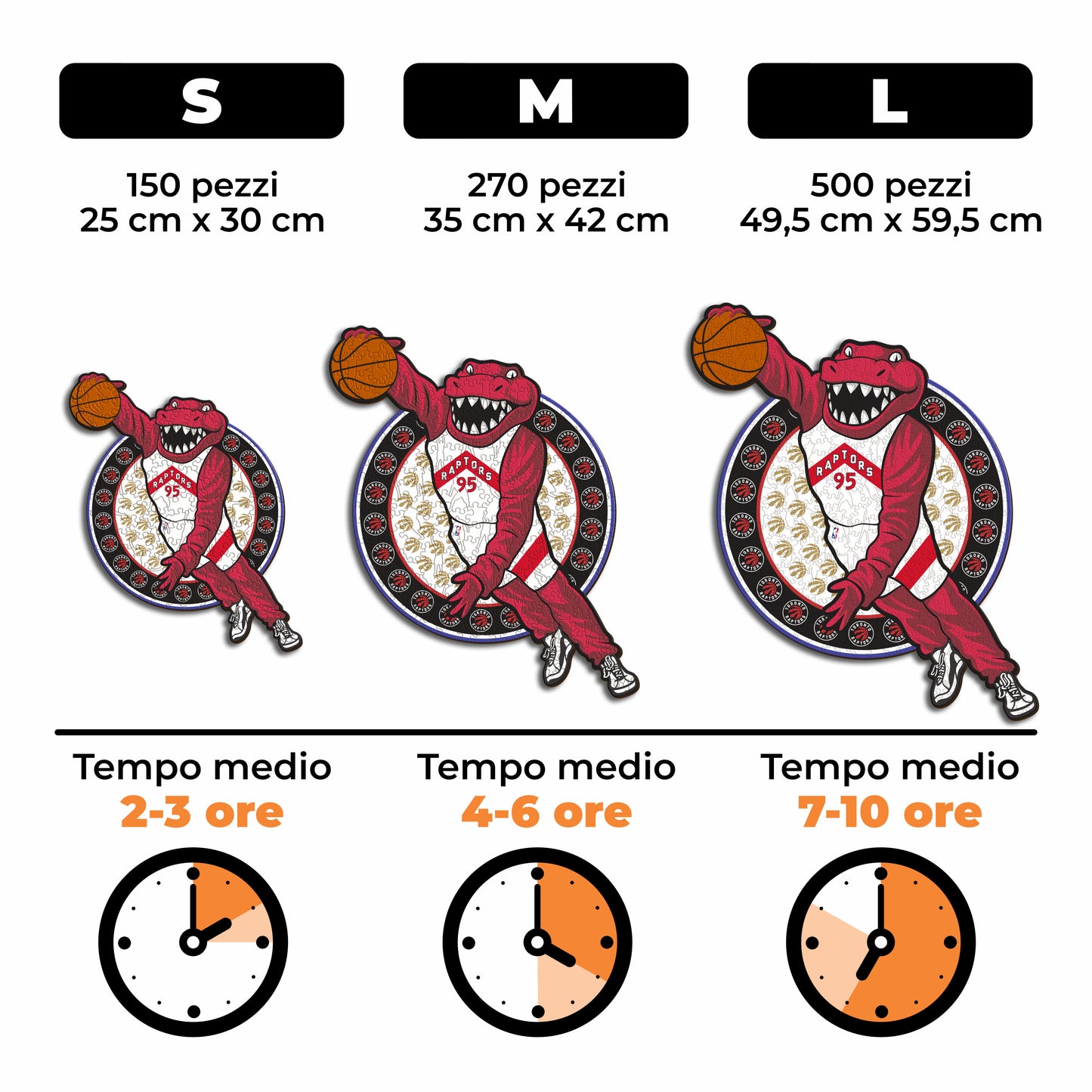 Toronto Raptors™ Mascotte - Puzzle di Legno