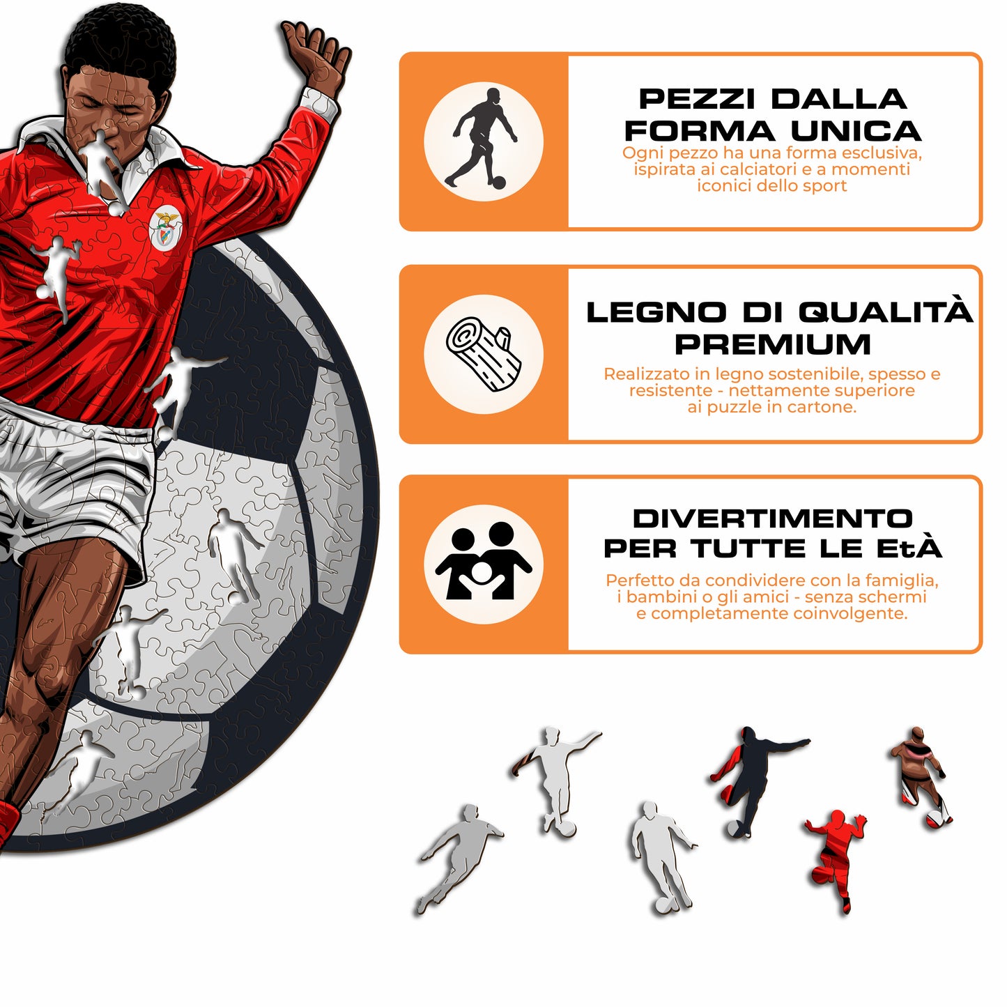 Eusébio - Puzzle di Legno