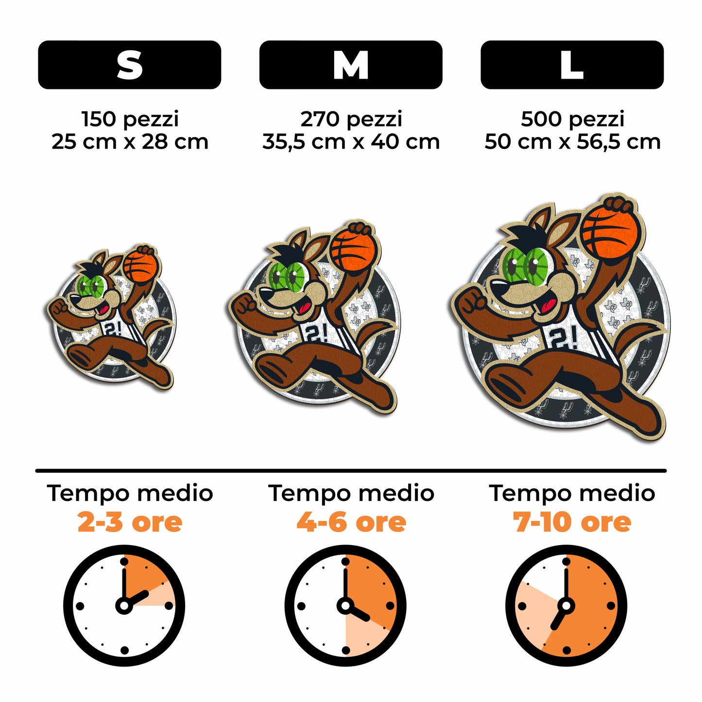 San Antonio Spurs™ Mascotte - Puzzle di Legno