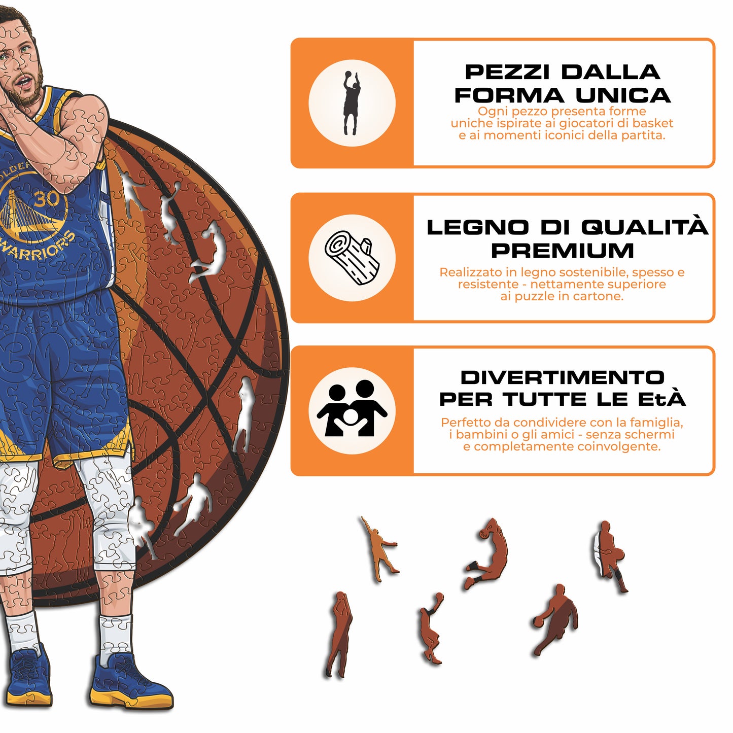 Stephen Curry - Puzzle en Bois