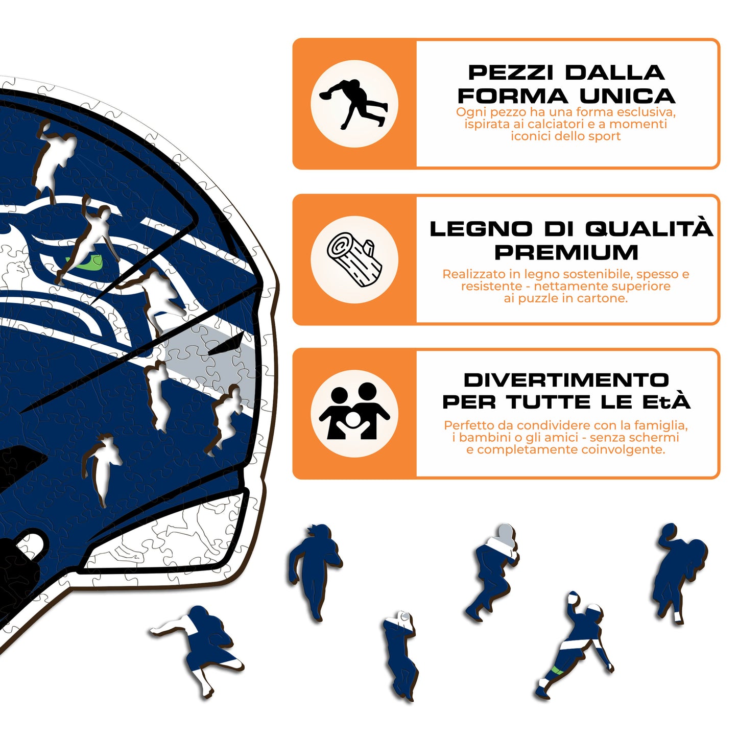 Casco Seattle Seahawks™ - Puzzle di Legno