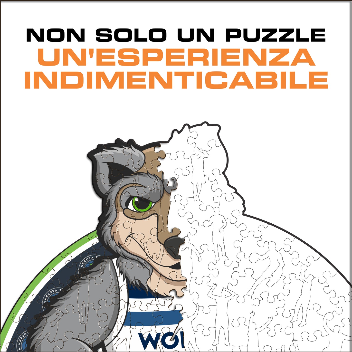 Minnesota Timberwolves™ Mascotte - Puzzle di Legno