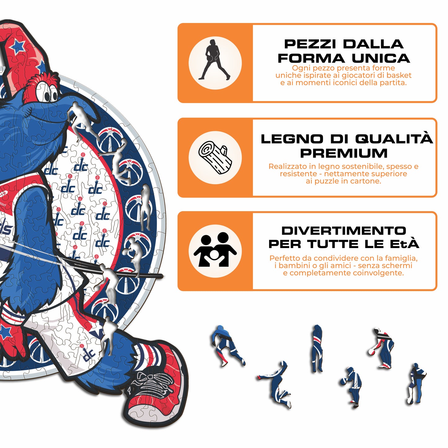 Washington Wizards™ Mascotte - Puzzle di Legno