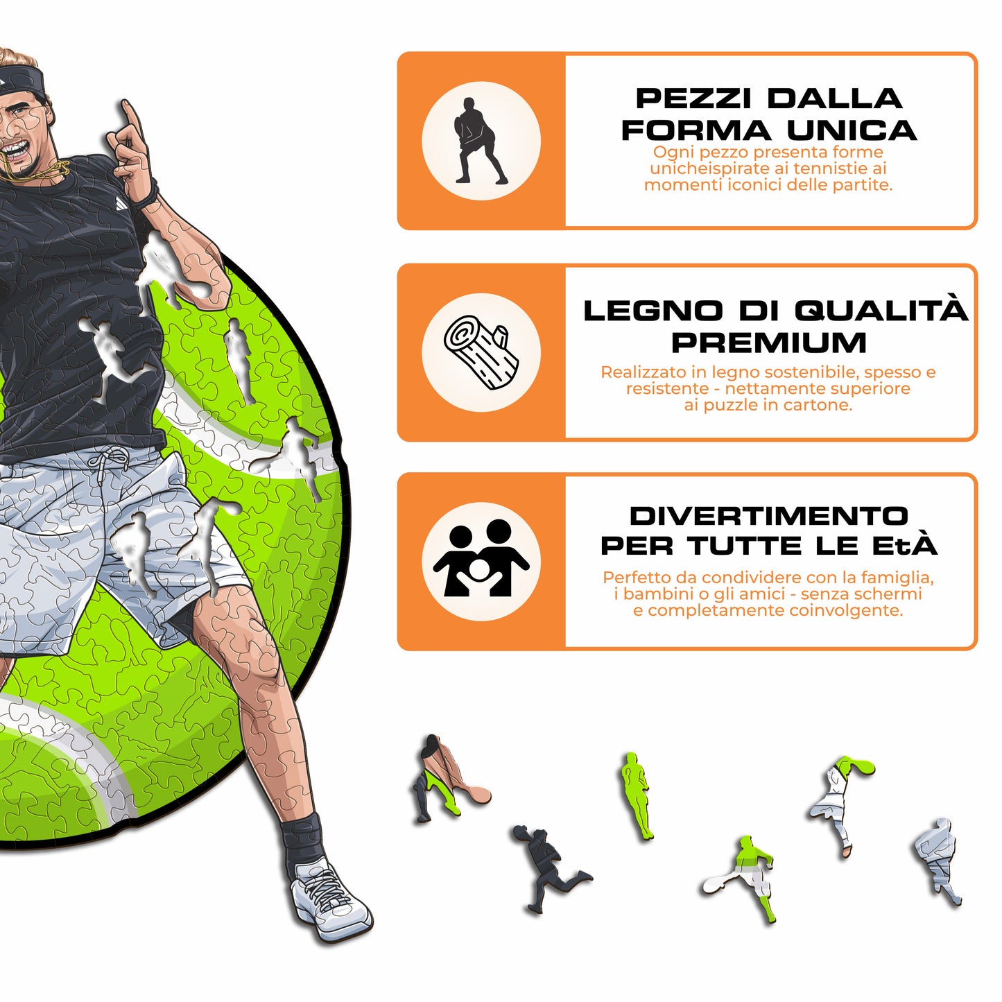 Alexander Zverev - Puzzle di Legno