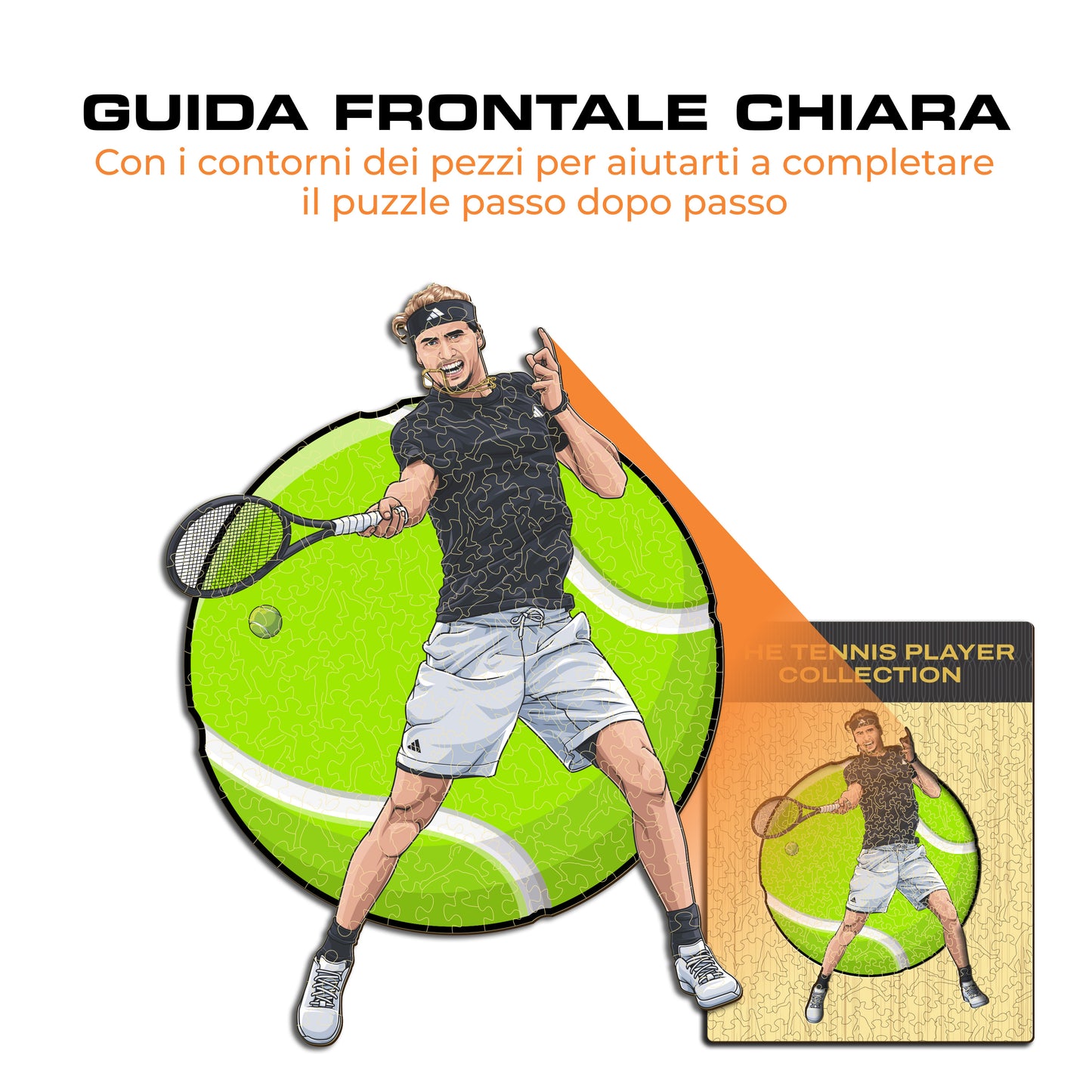 Alexander Zverev - Puzzle di Legno