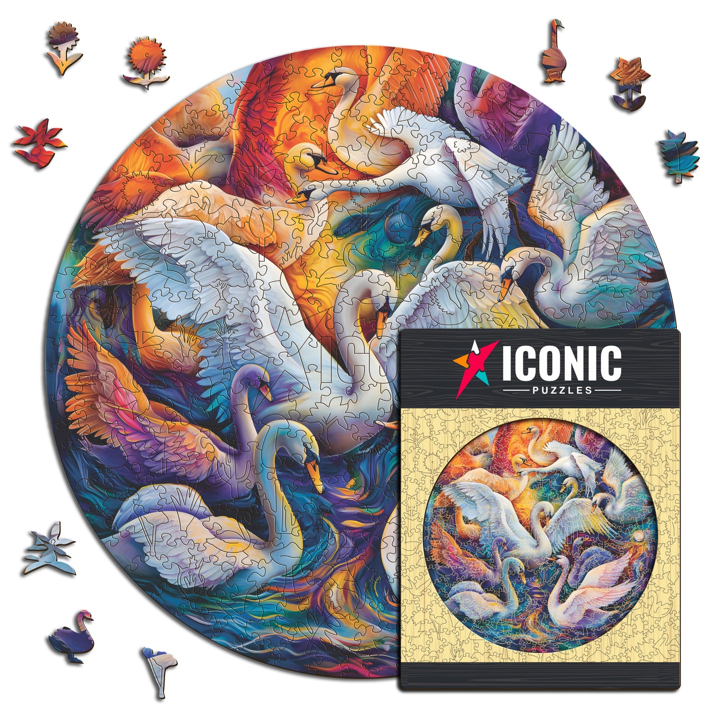 Cigni Maestosi - Puzzle di Legno