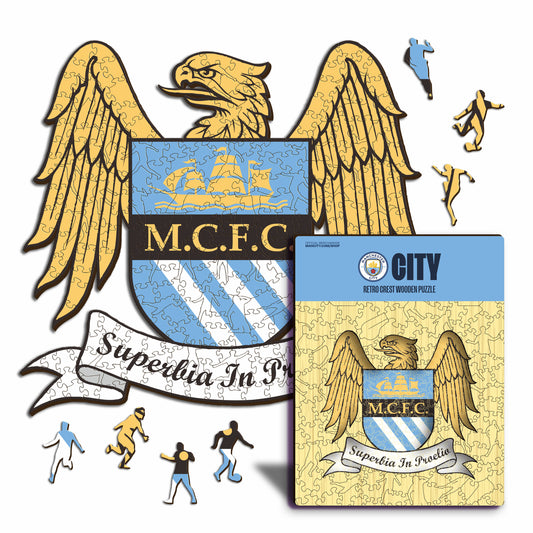 Retro Logo Manchester City® - Puzzle di Legno