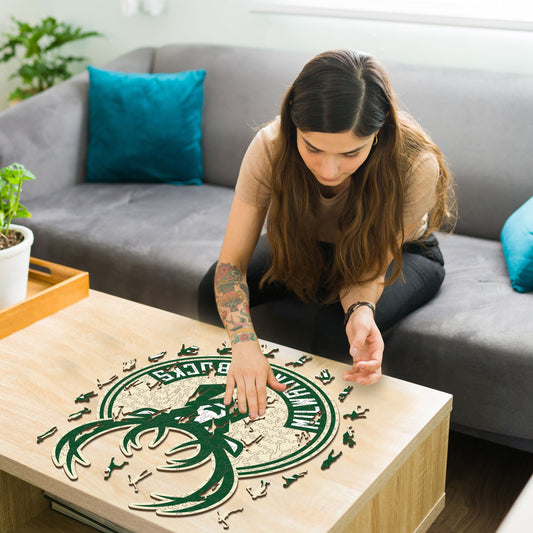 Milwaukee Bucks™ Logo - Puzzle di Legno