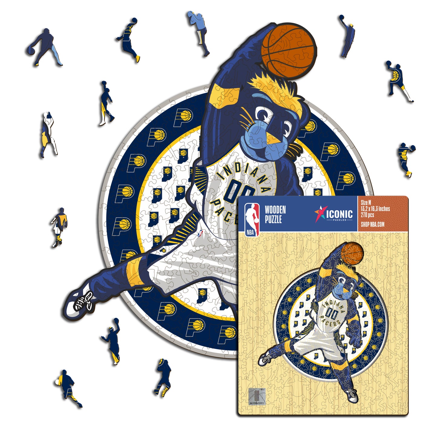 Indiana Pacers™ Mascotte - Puzzle di Legno