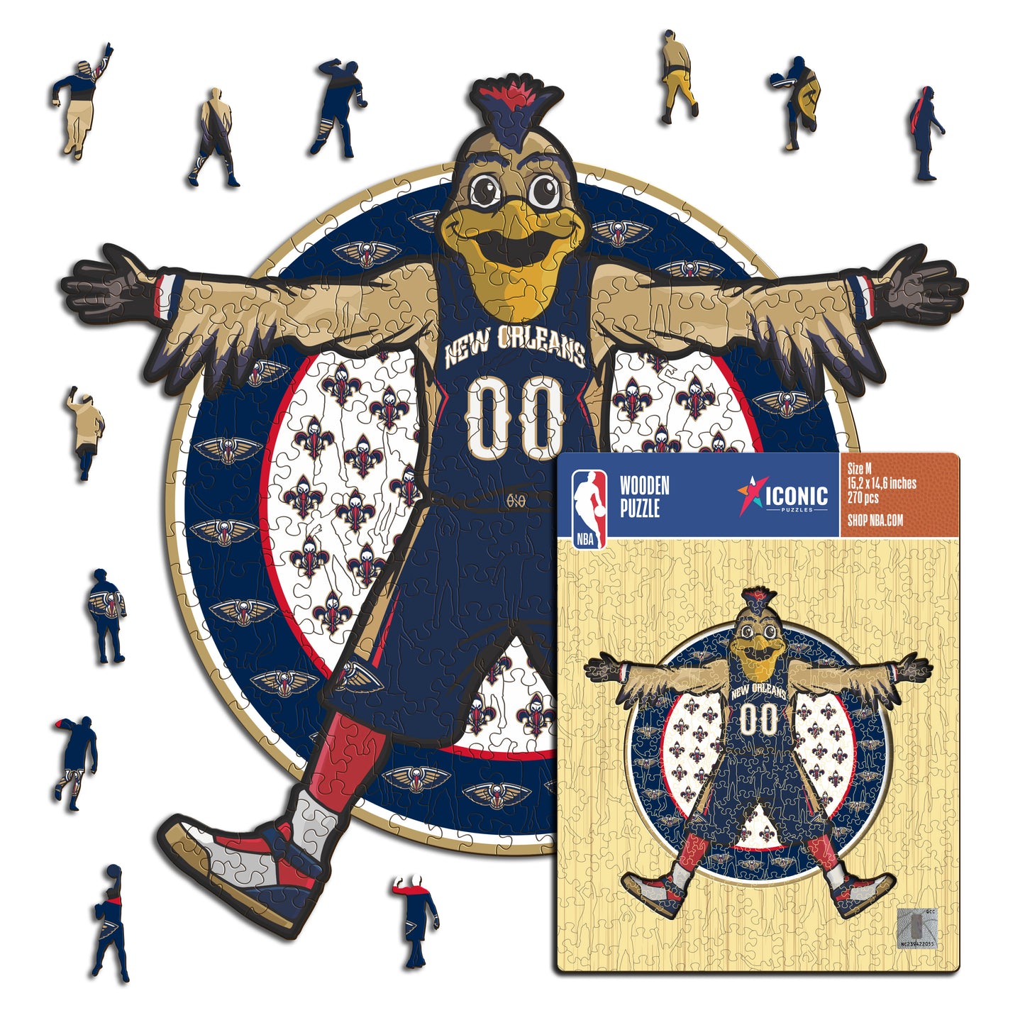 New Orleans Pelicans™ Mascotte - Puzzle di Legno