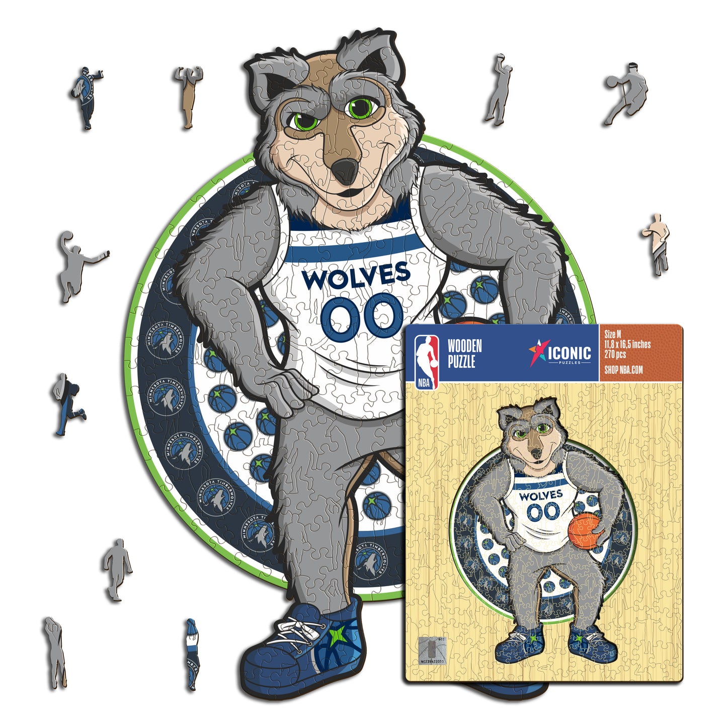 Minnesota Timberwolves™ Mascotte - Puzzle di Legno