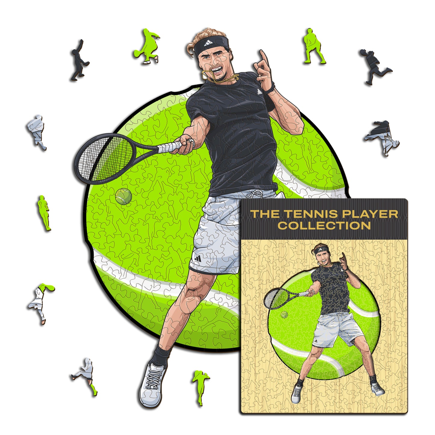 Alexander Zverev - Puzzle di Legno