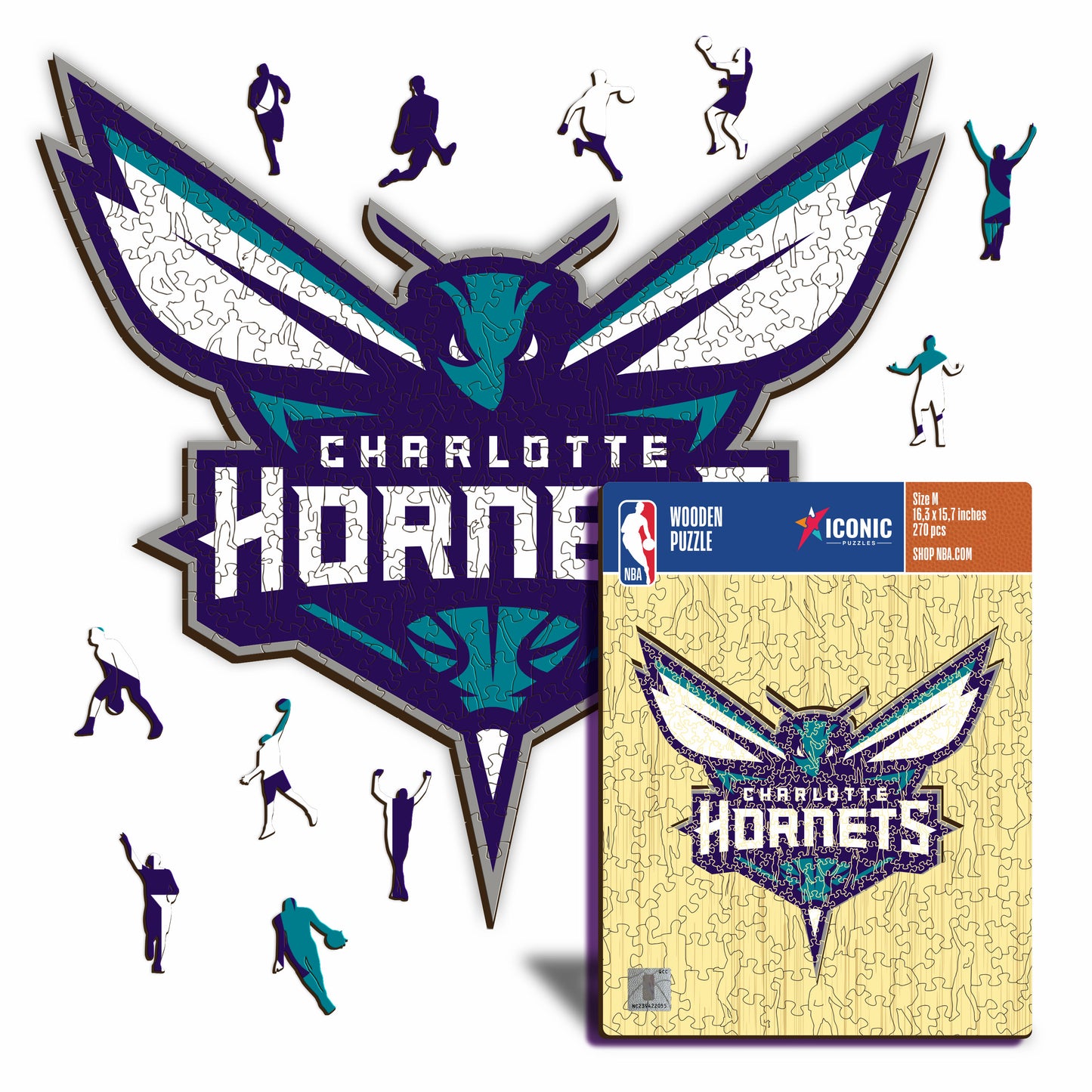Charlotte Hornets™ Logo - Puzzle di Legno
