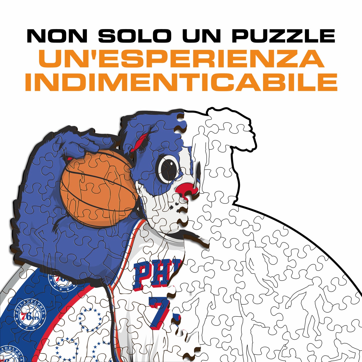 Philadelphia 76ers™ Mascotte - Puzzle di Legno