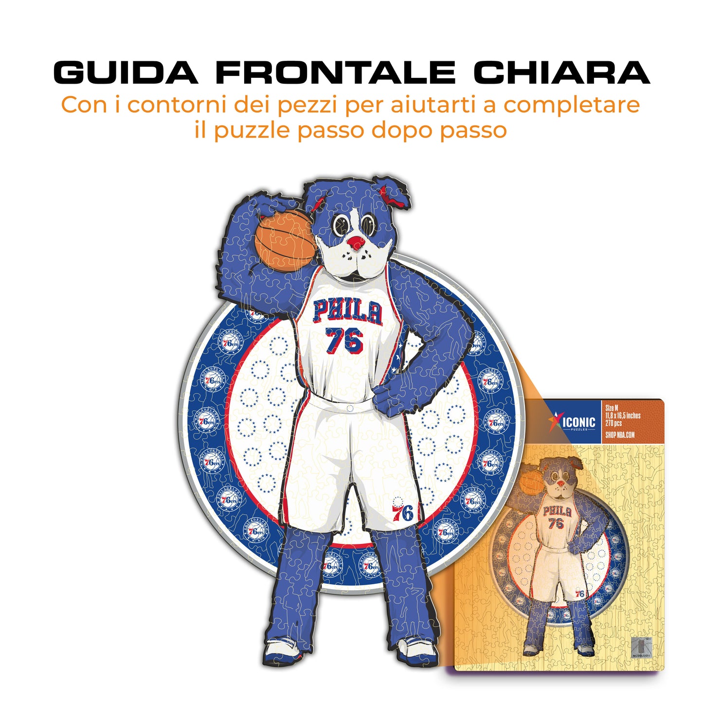 Philadelphia 76ers™ Mascotte - Puzzle di Legno