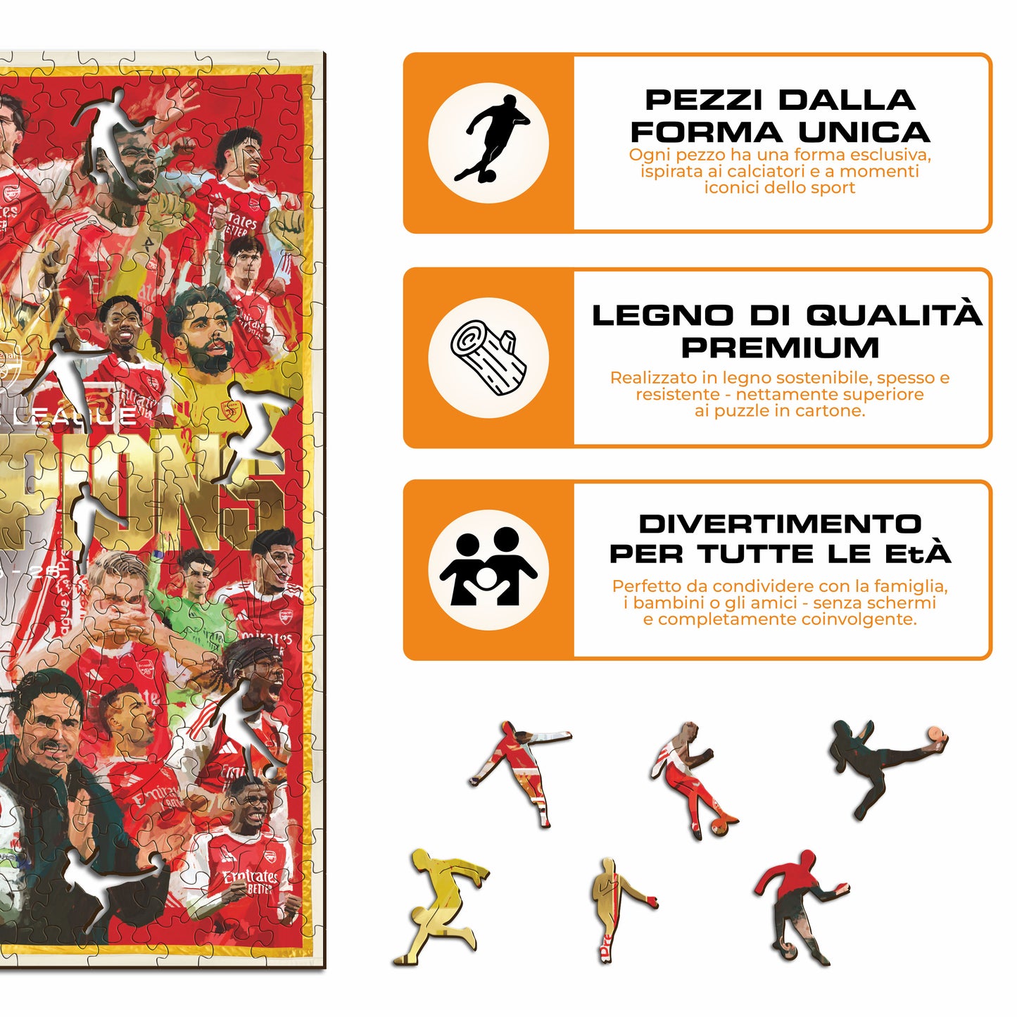 Arsenal® Premier League Champions 25/26 - Puzzle di Legno