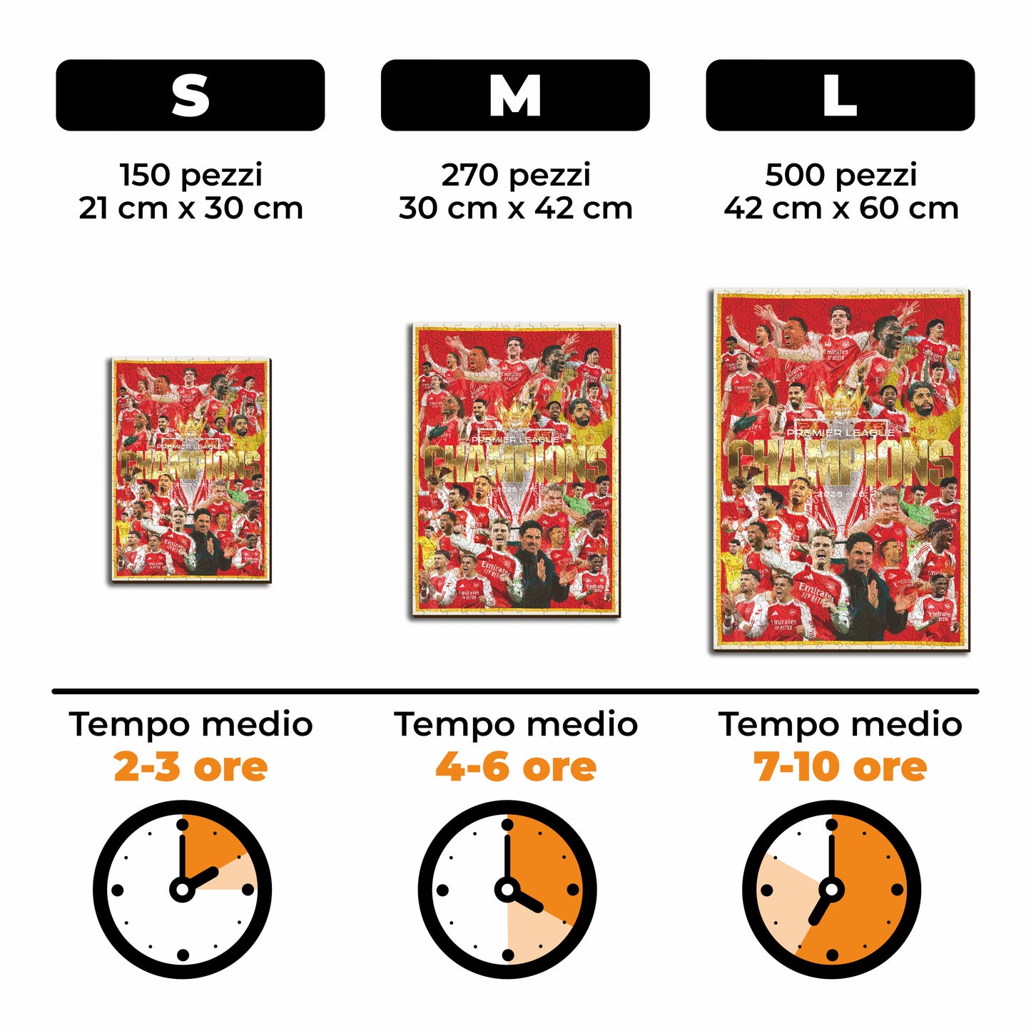 Arsenal® Premier League Champions 25/26 - Puzzle di Legno