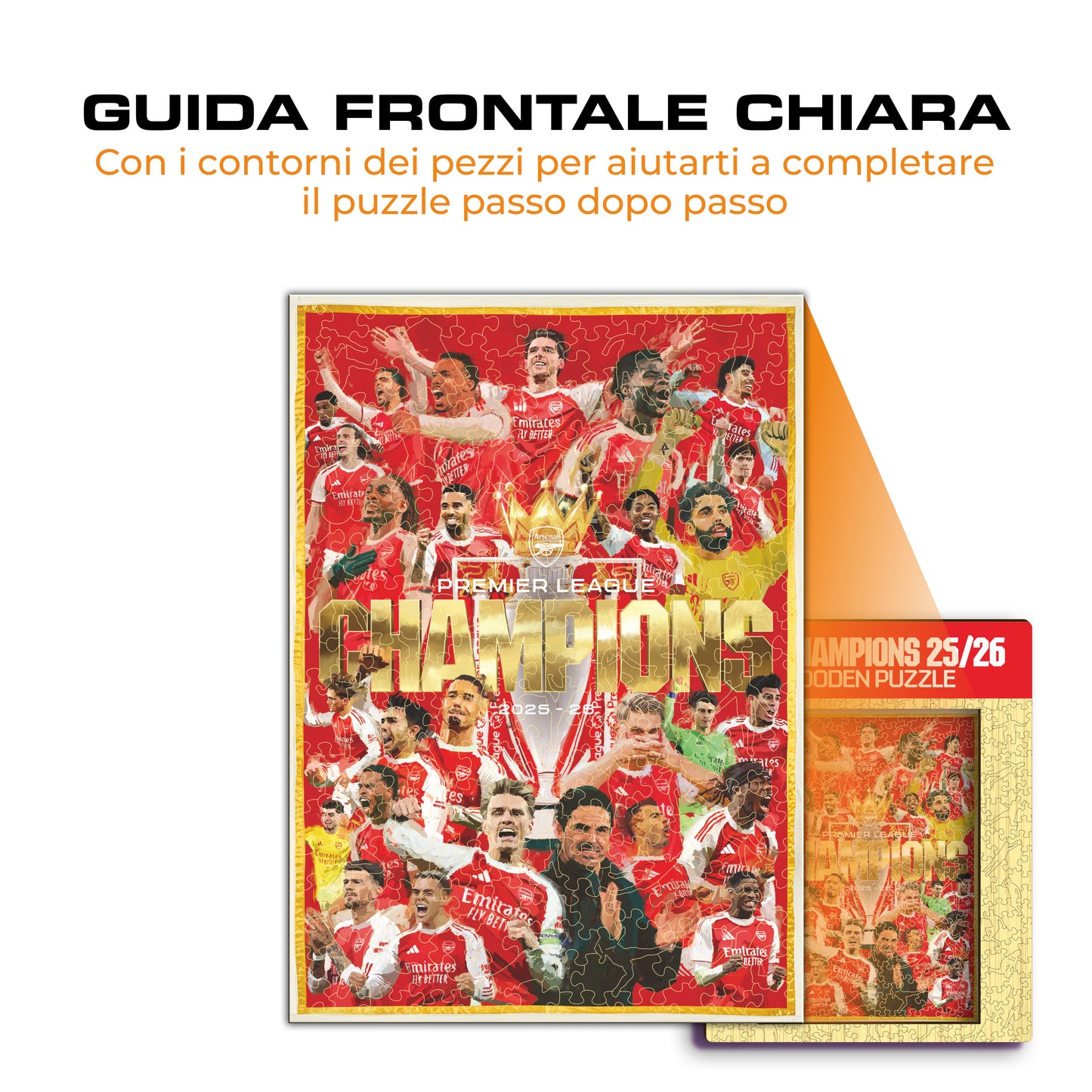 Arsenal® Premier League Champions 25/26 - Puzzle di Legno