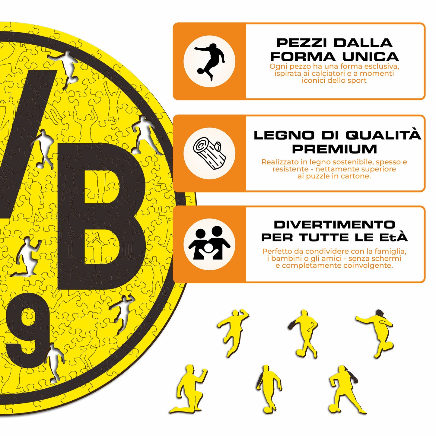 Borussia Dortmund® Logo Puzzle di Legno