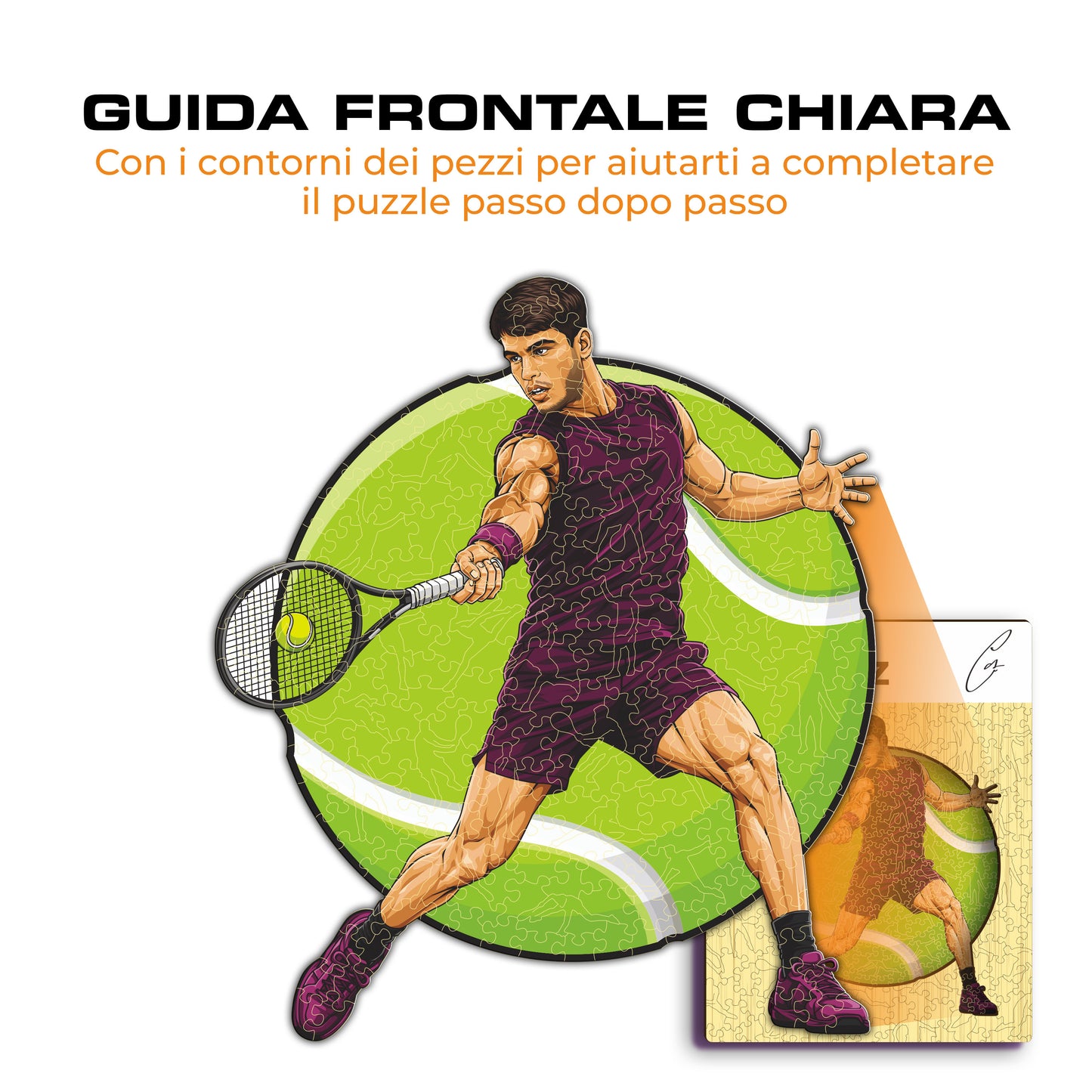 Carlos Alcaraz - Puzzle di Legno