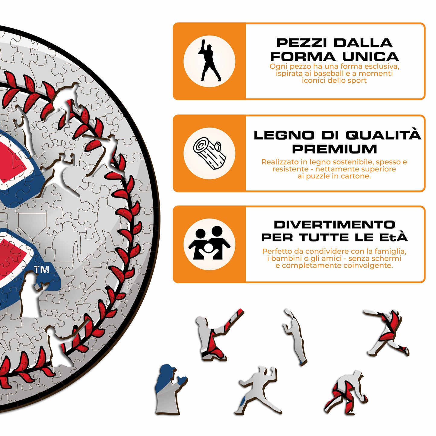 Chicago Cubs™ Palla - Puzzle di Legno