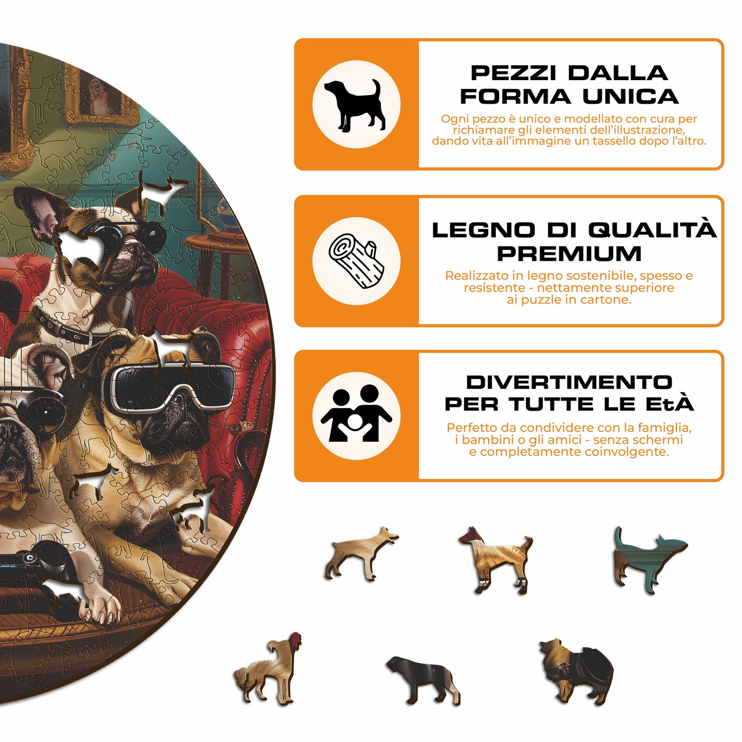 Cani Gamer - Puzzle di Legno