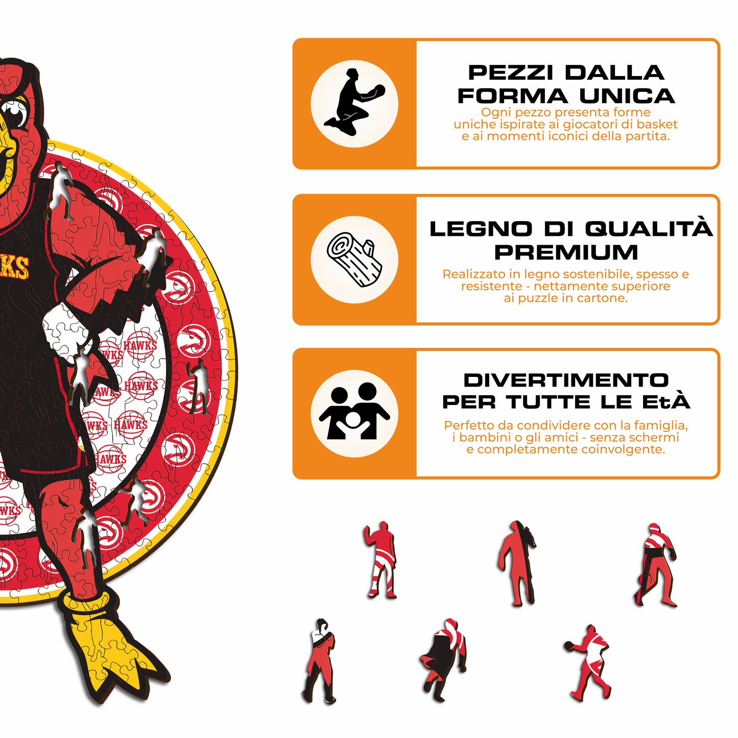Atlanta Hawks™ Mascotte - Puzzle di Legno