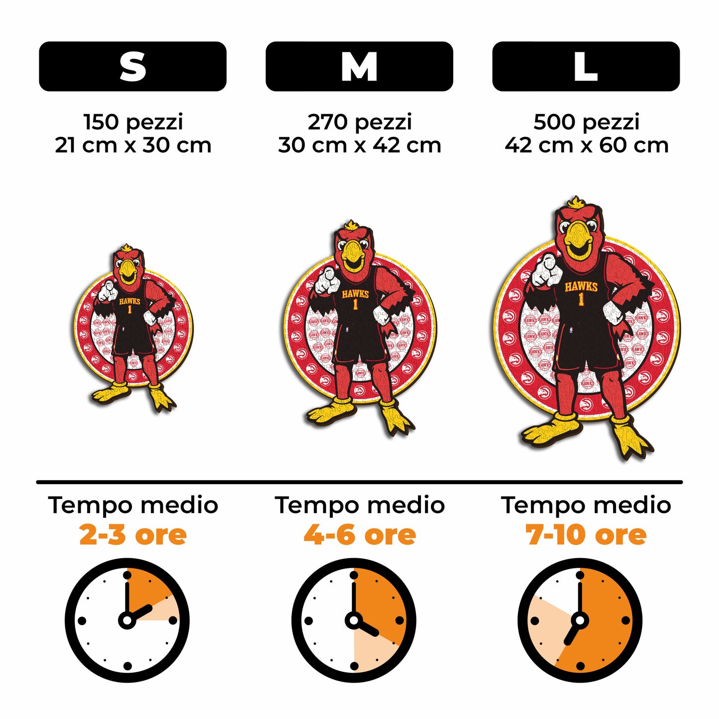 Atlanta Hawks™ Mascotte - Puzzle di Legno