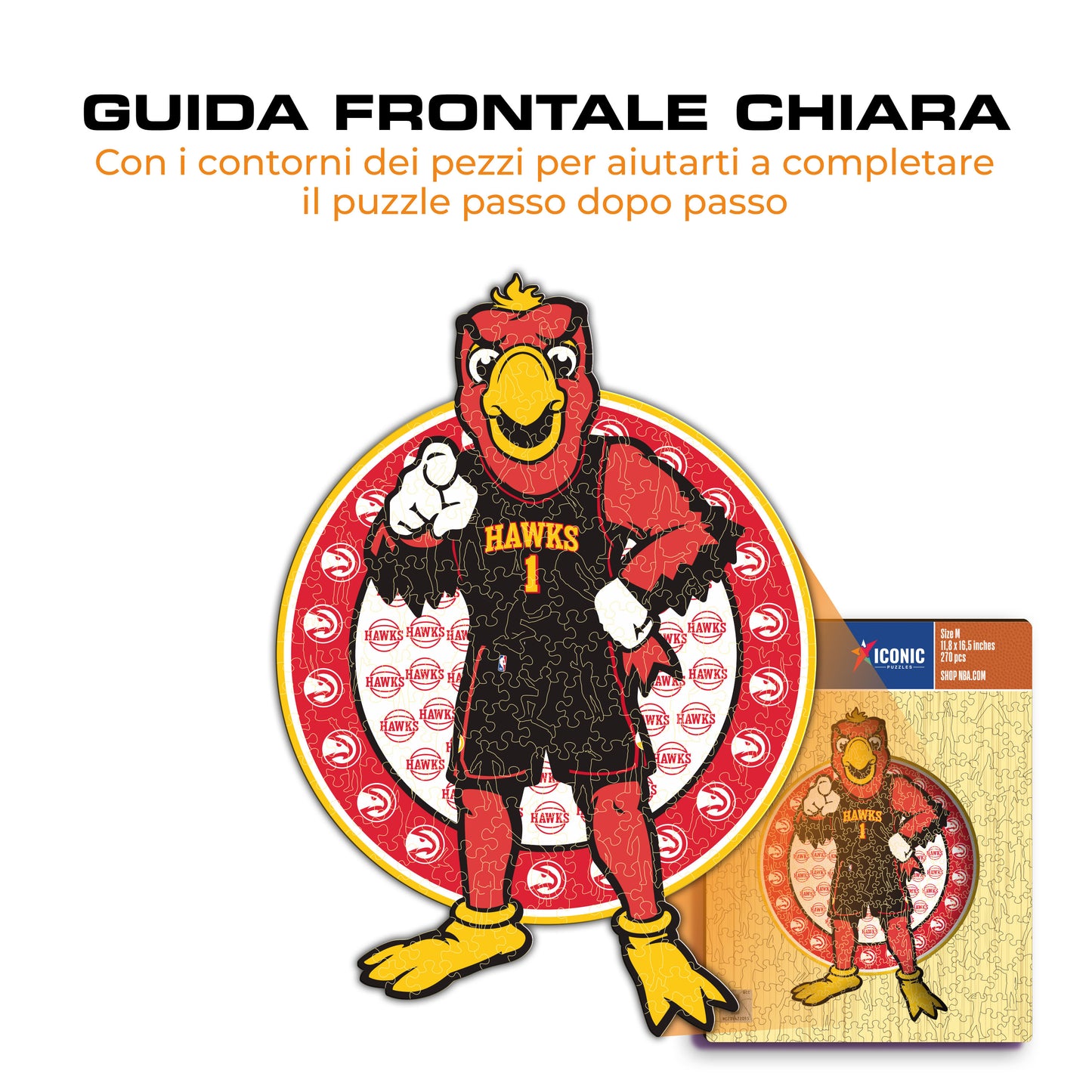 Atlanta Hawks™ Mascotte - Puzzle di Legno