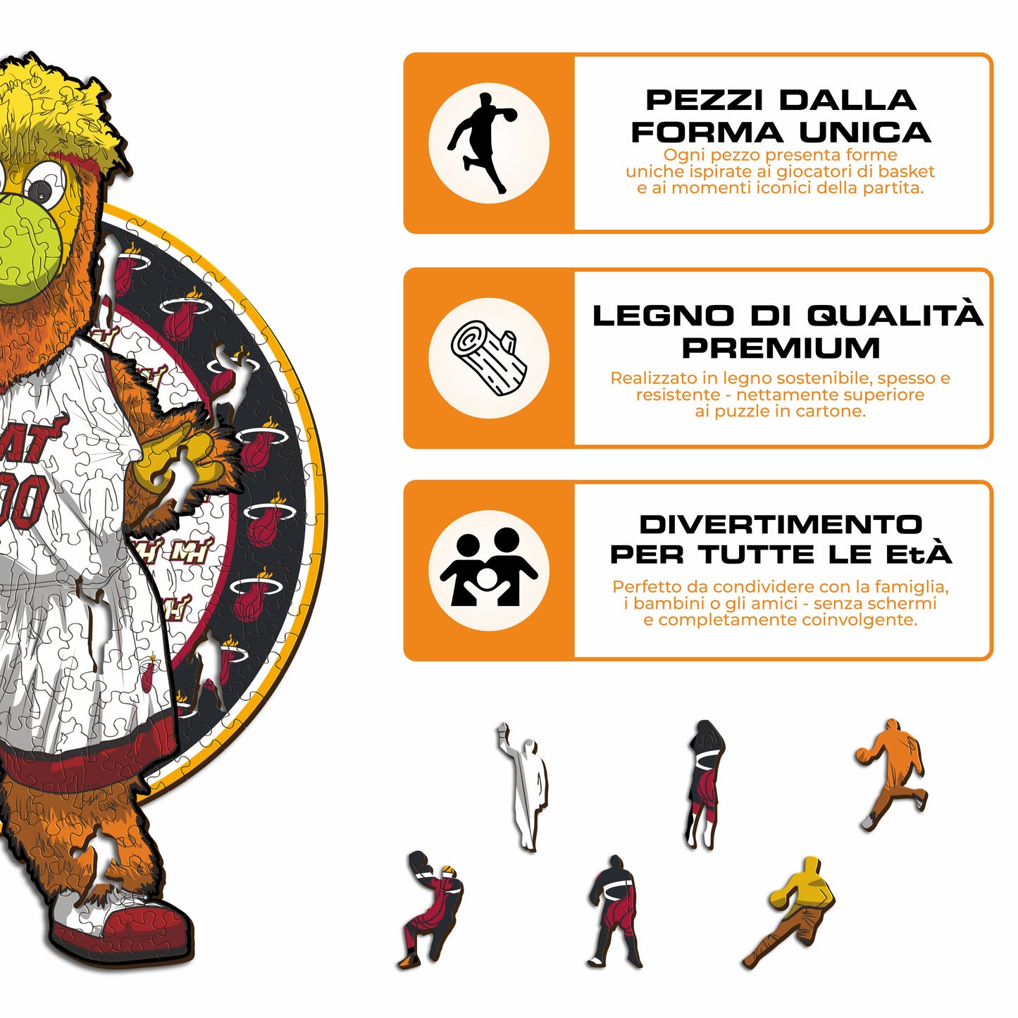 Miami Heat™ Mascotte - Puzzle di Legno
