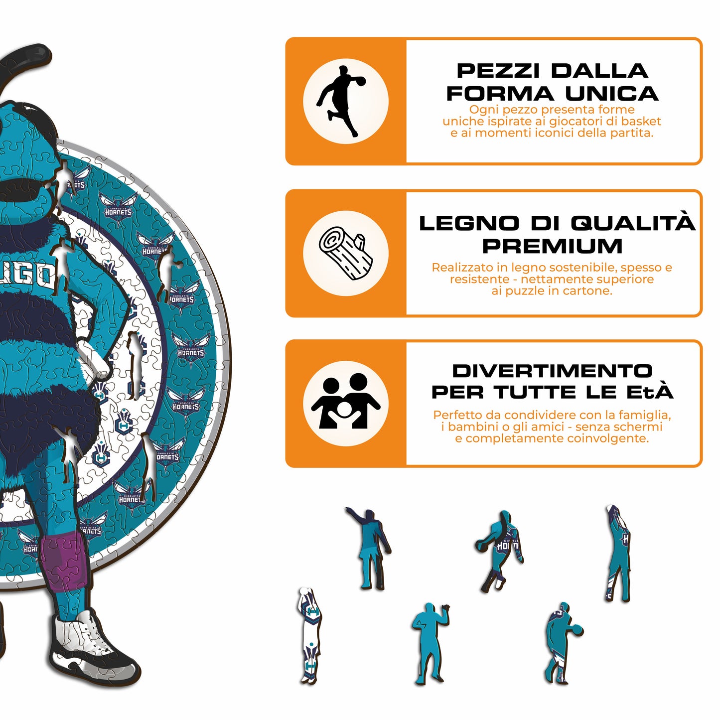 Charlotte Hornets™ Mascotte - Puzzle di Legno