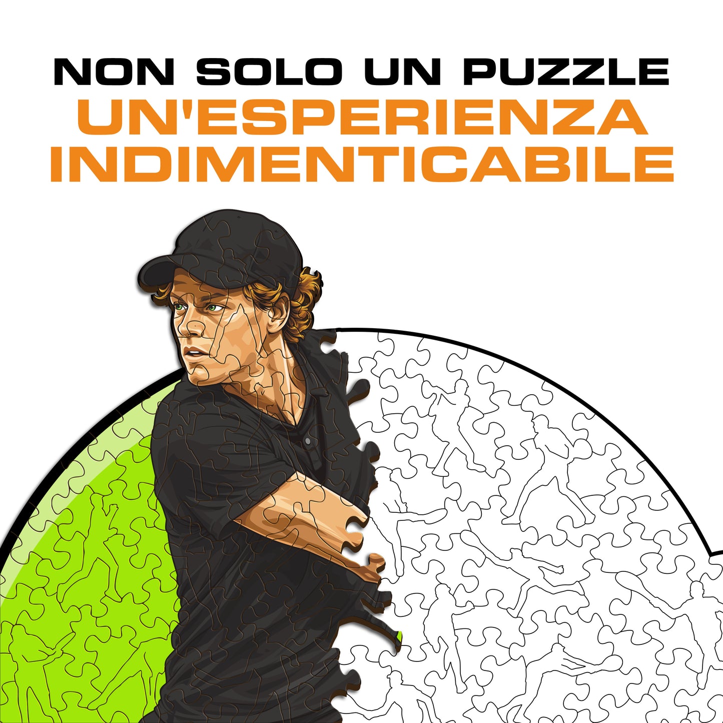 Jannik Sinner - Puzzle di Legno