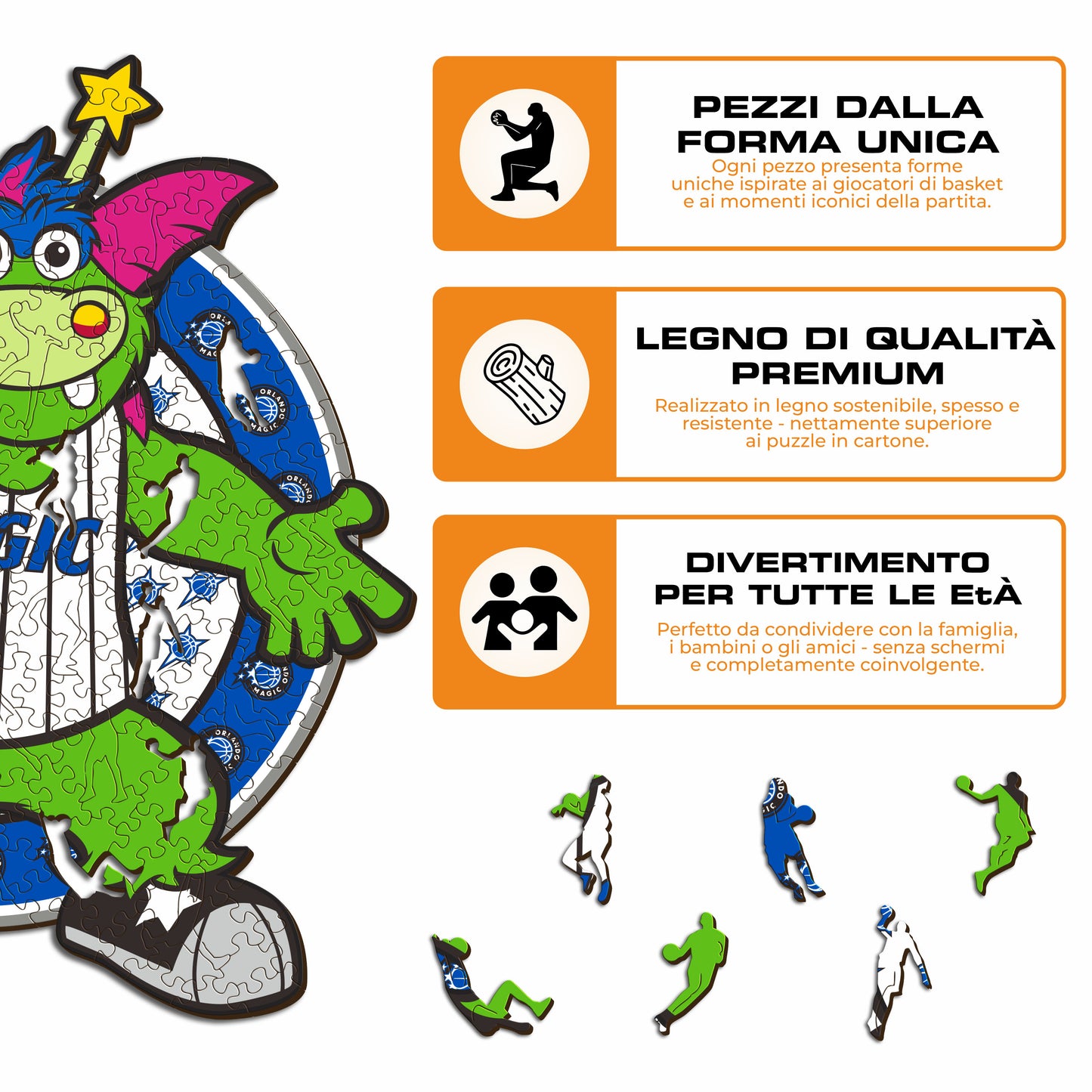 Orlando Magic™ Mascotte - Puzzle di Legno