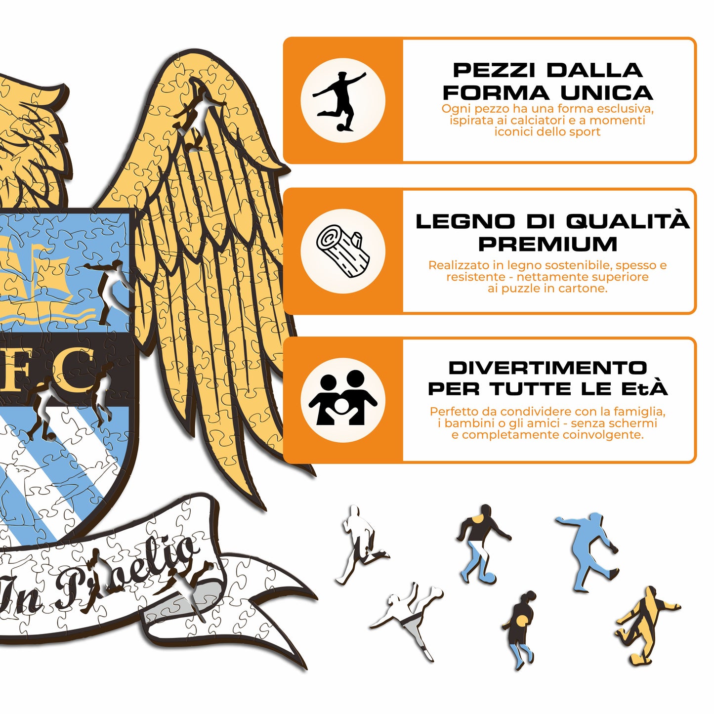 Retro Logo Manchester City® - Puzzle di Legno