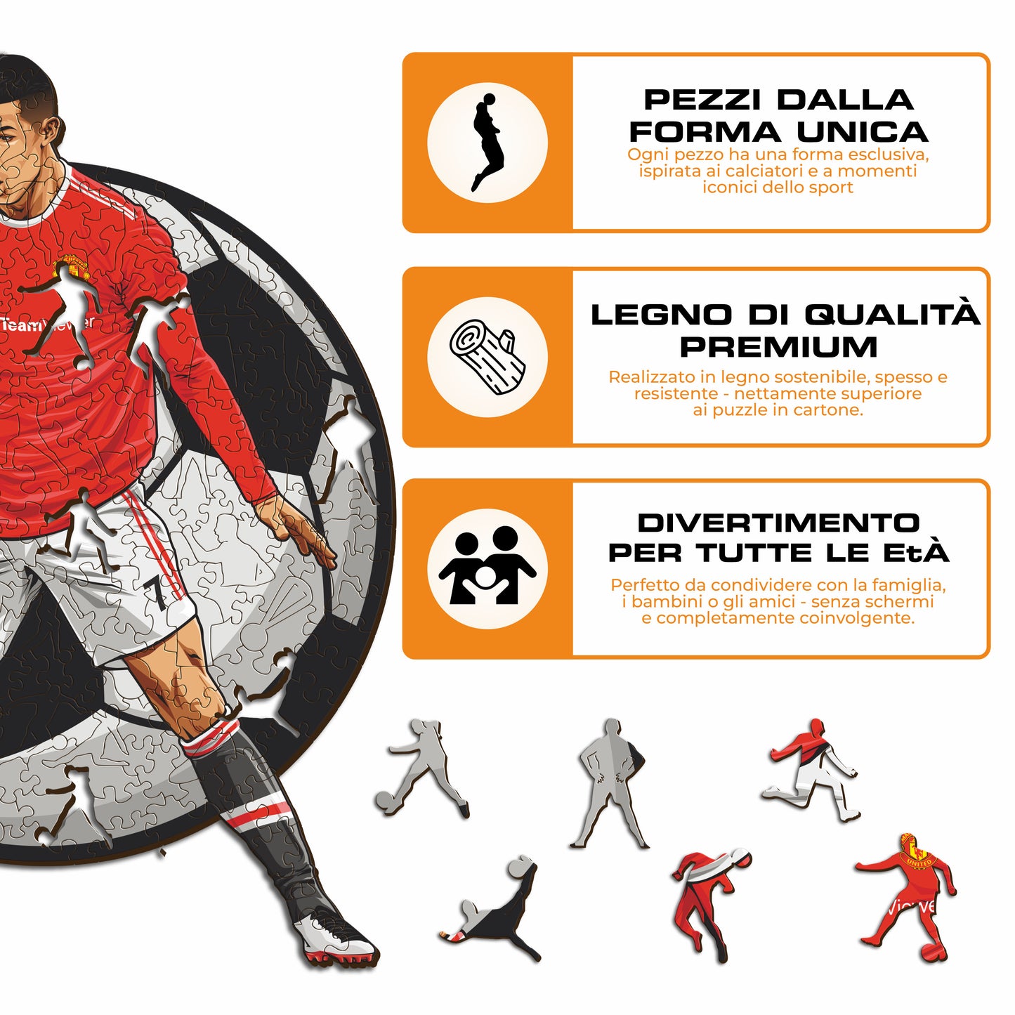 Cristiano Ronaldo - Puzzle di Legno