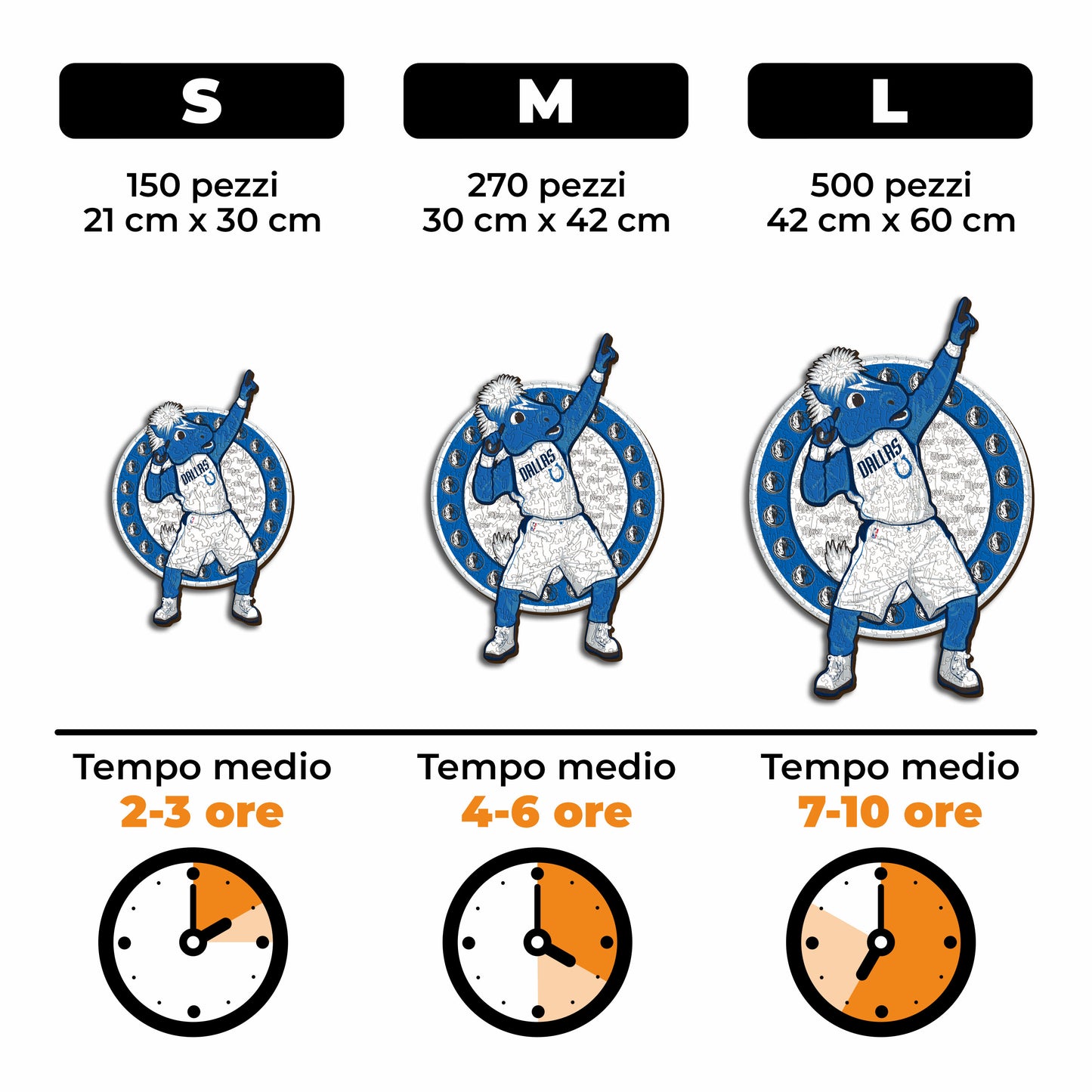 Dallas Mavericks™ Mascotte - Puzzle di Legno